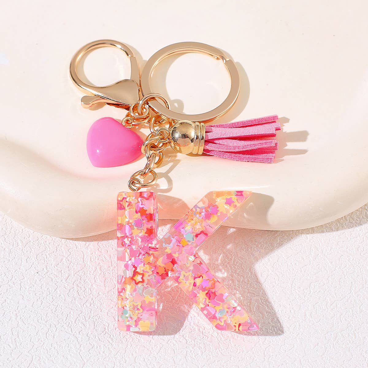 PINK RESIN INITIAL CHARM