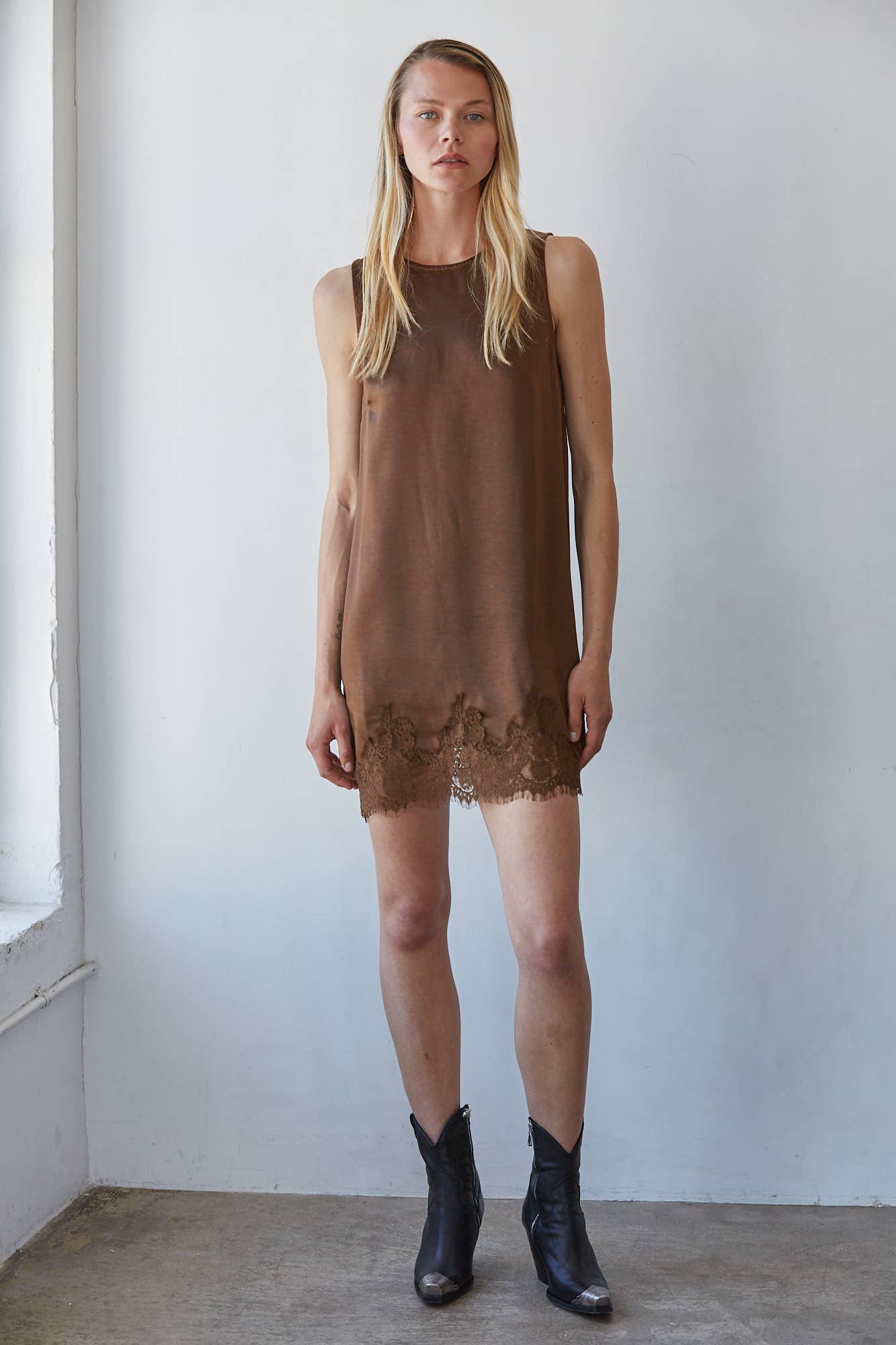 Satin Sleeveless Mini Dress