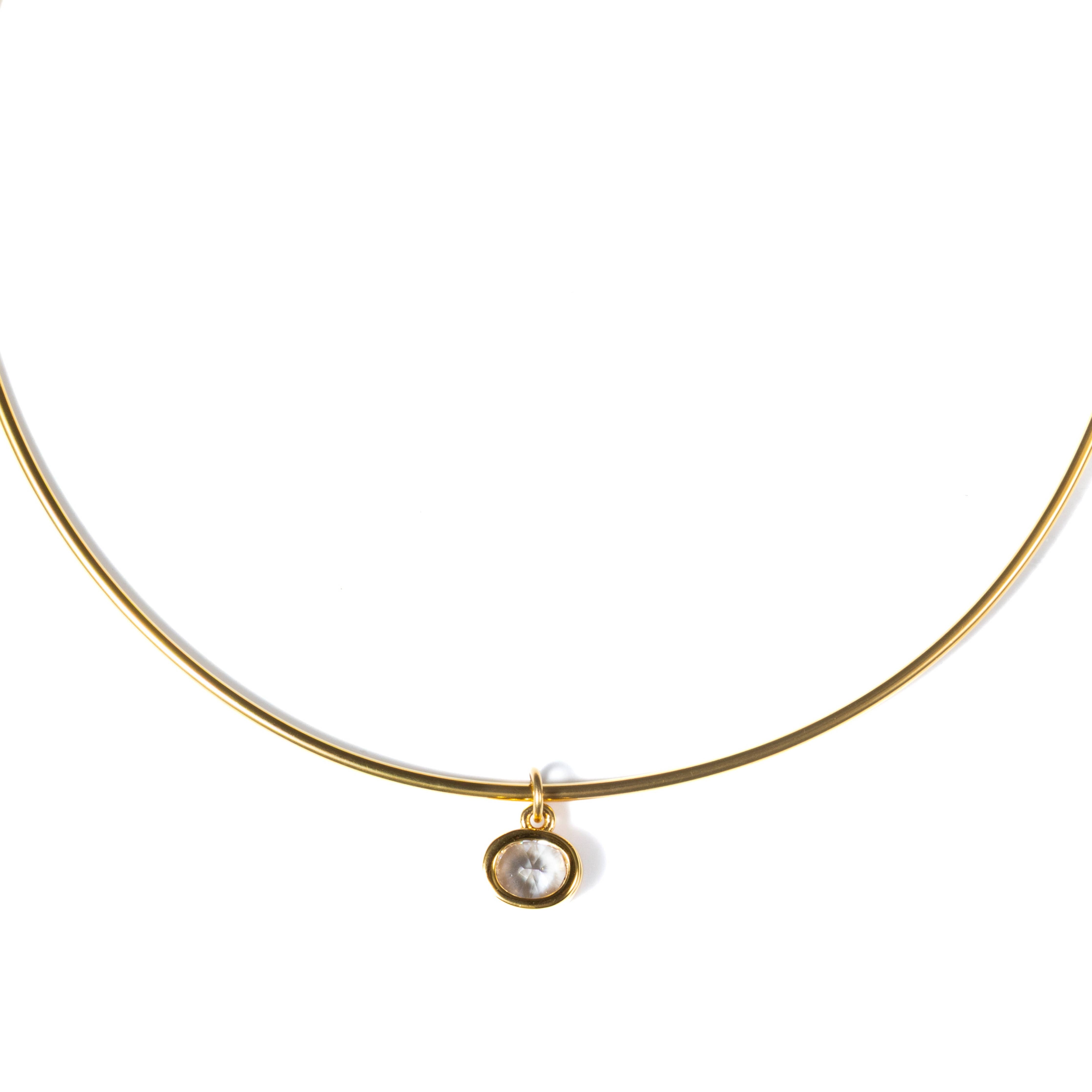 OVAL CRYSTAL COLLAR NECKLACE