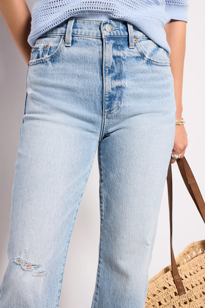 ALLY HIGH RISE BOOTCUT JEANS in scholar distressed