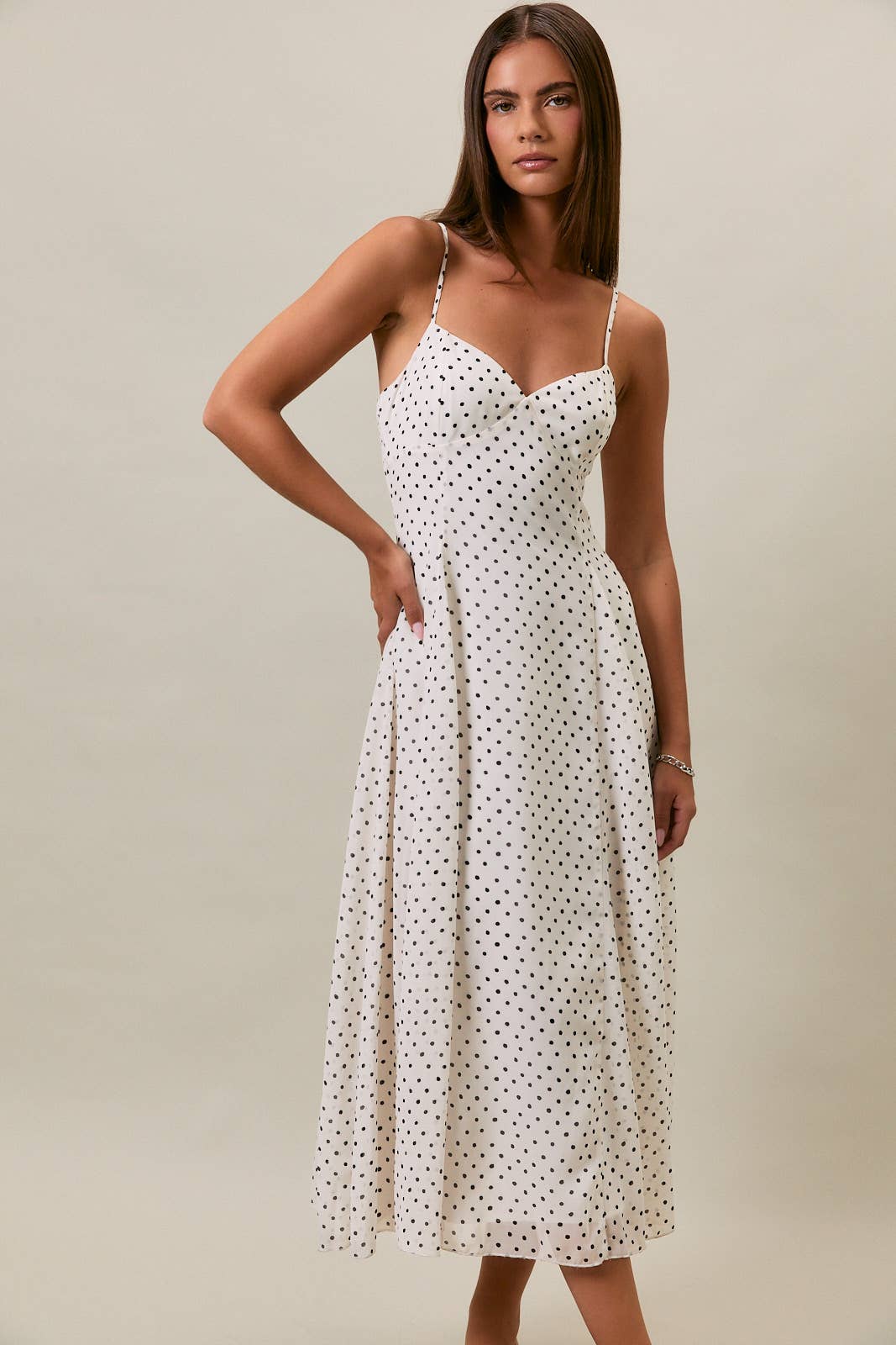 POLKA DOT MIDI DRESS