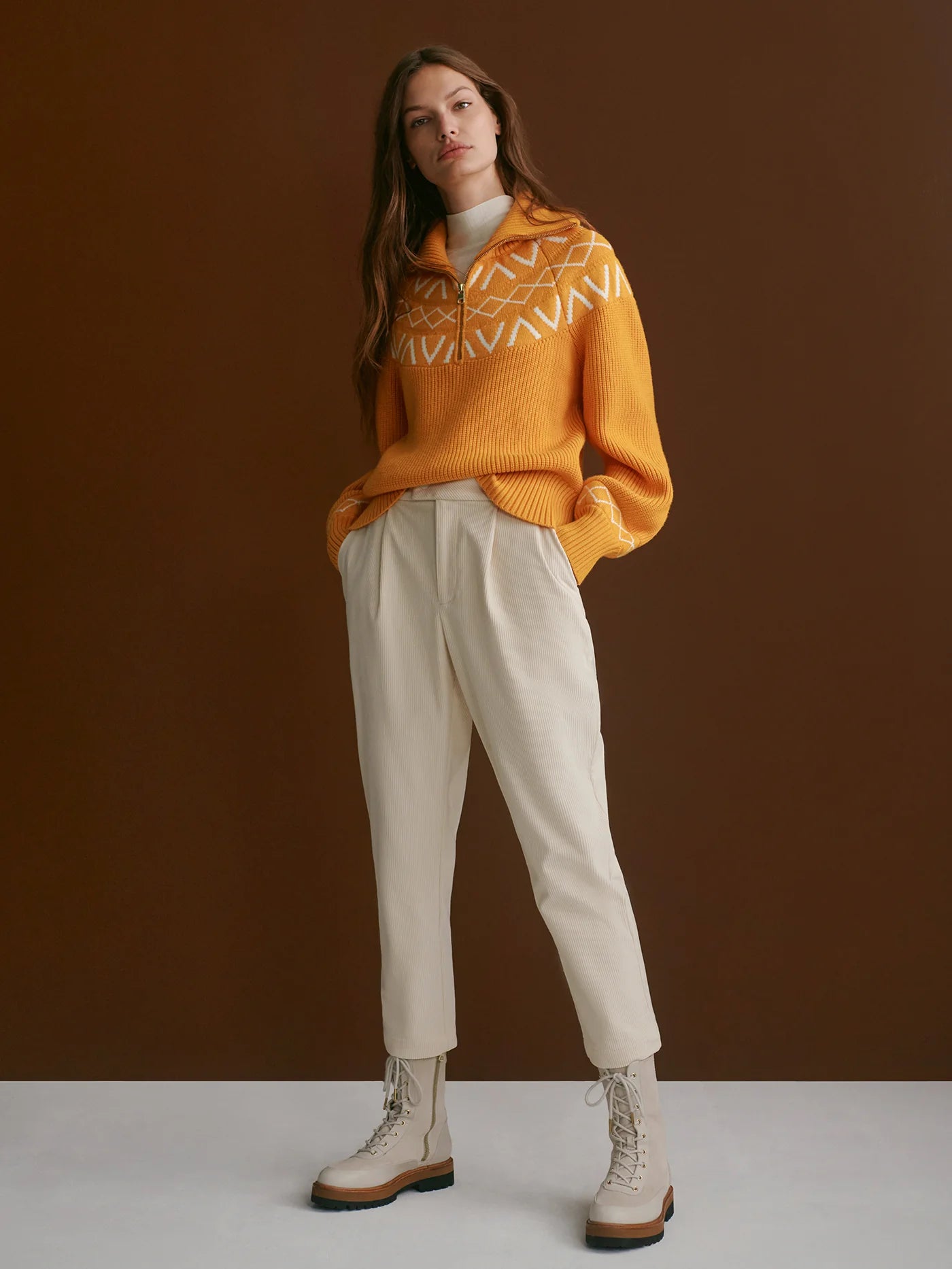 SIGRID FAIR ISLE HALF ZIP SWEATER