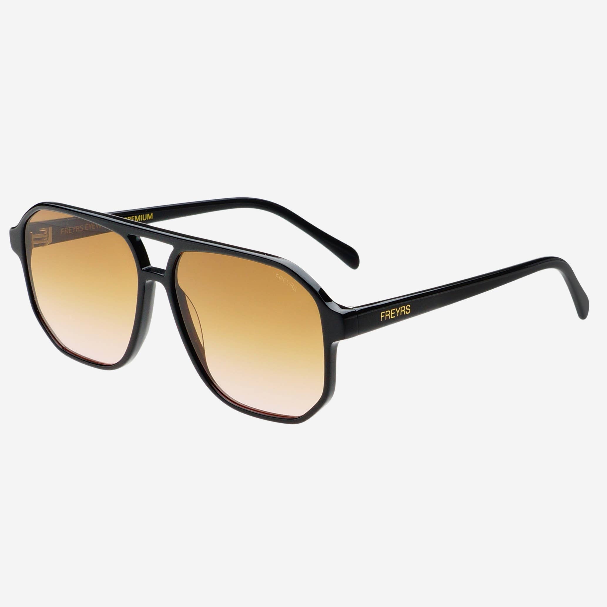 FREYRS Eyewear - Billie Aviator Sunglasses: Black / Brown