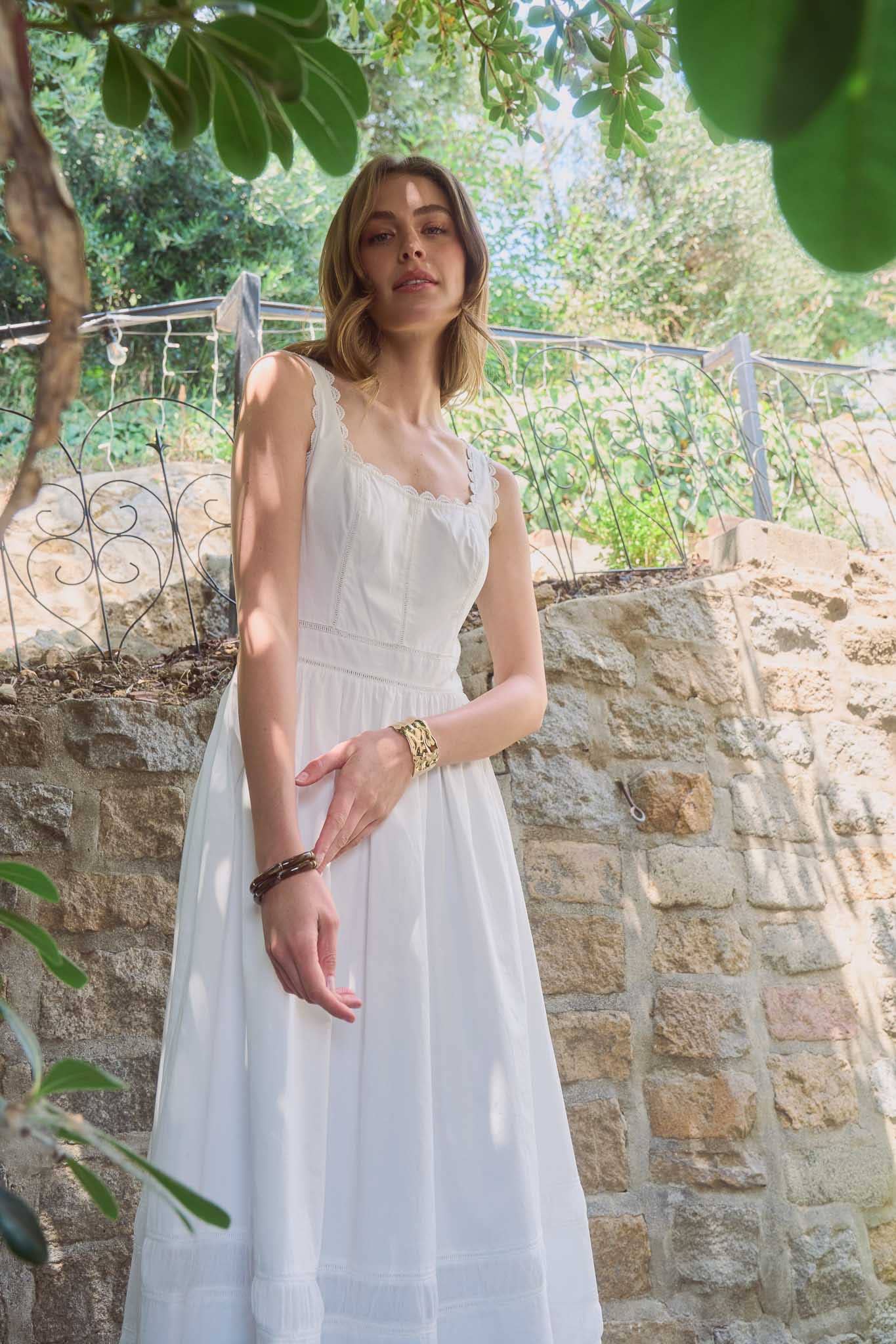 LACE TRIM DETAIL MIDI DRESS