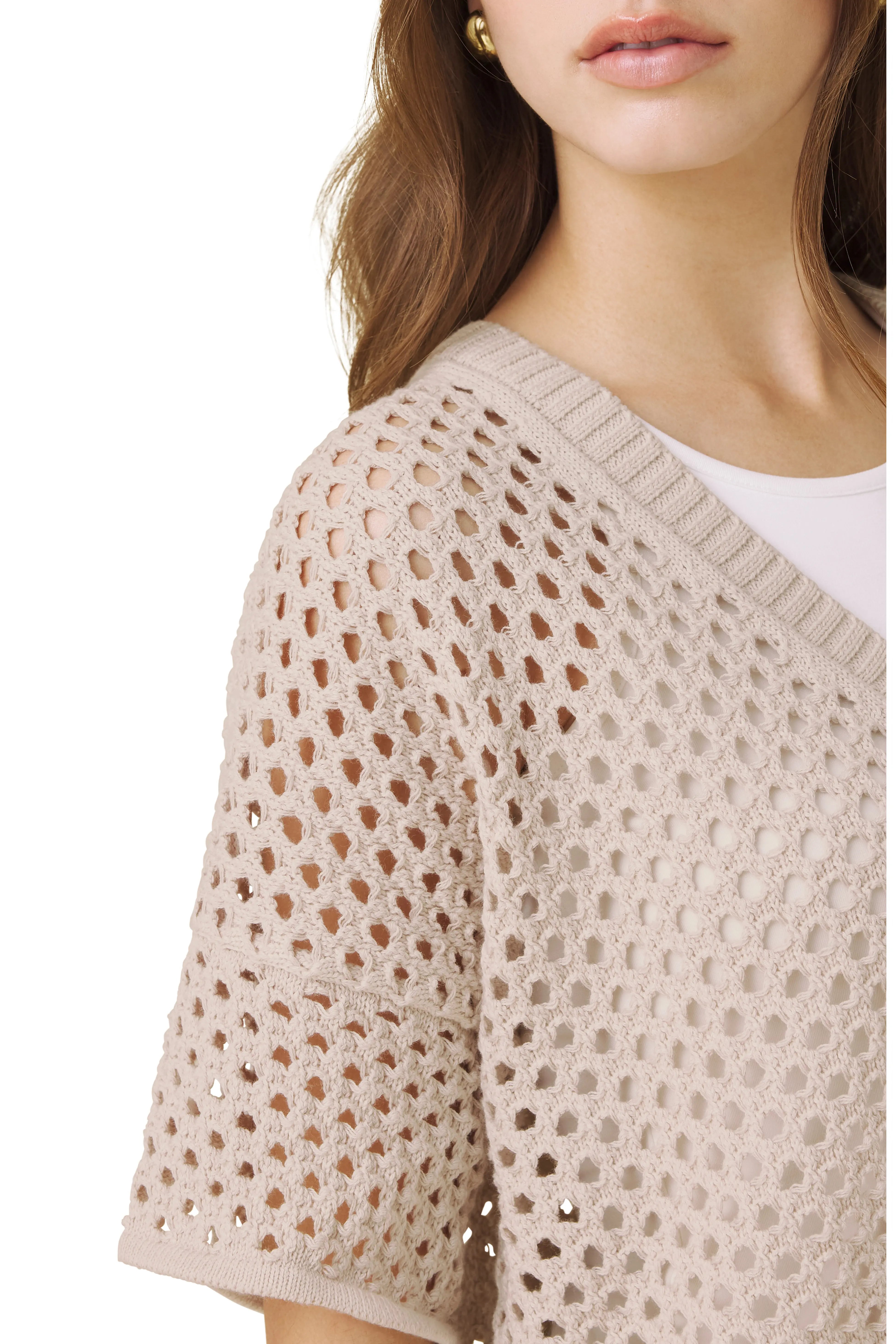 NOVA POINTELLE SHORT SLEEVE SWEATER
