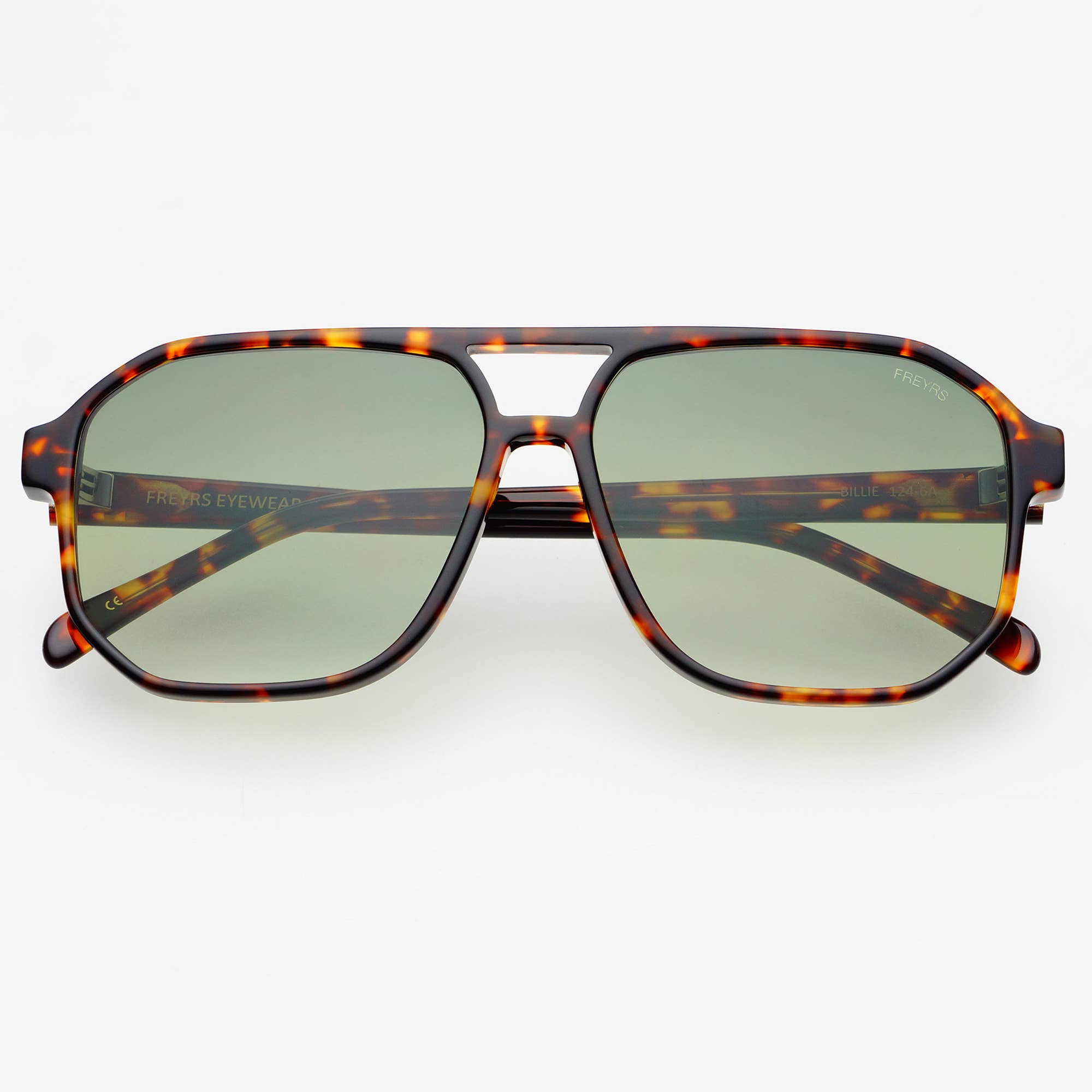 FREYRS Eyewear - Billie Aviator Sunglasses: Tortoise / Green
