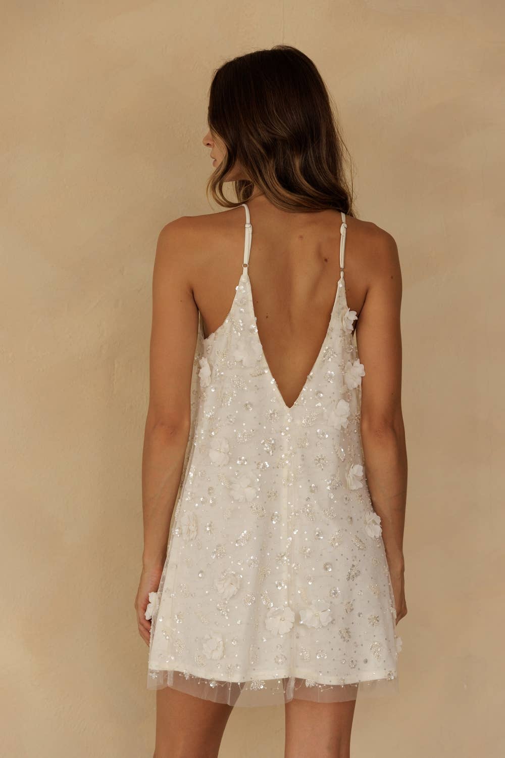 Floral Sequin Slip Dress
