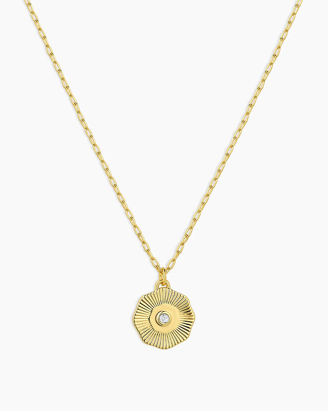WHITE TOPAZ COIN NECKLACE