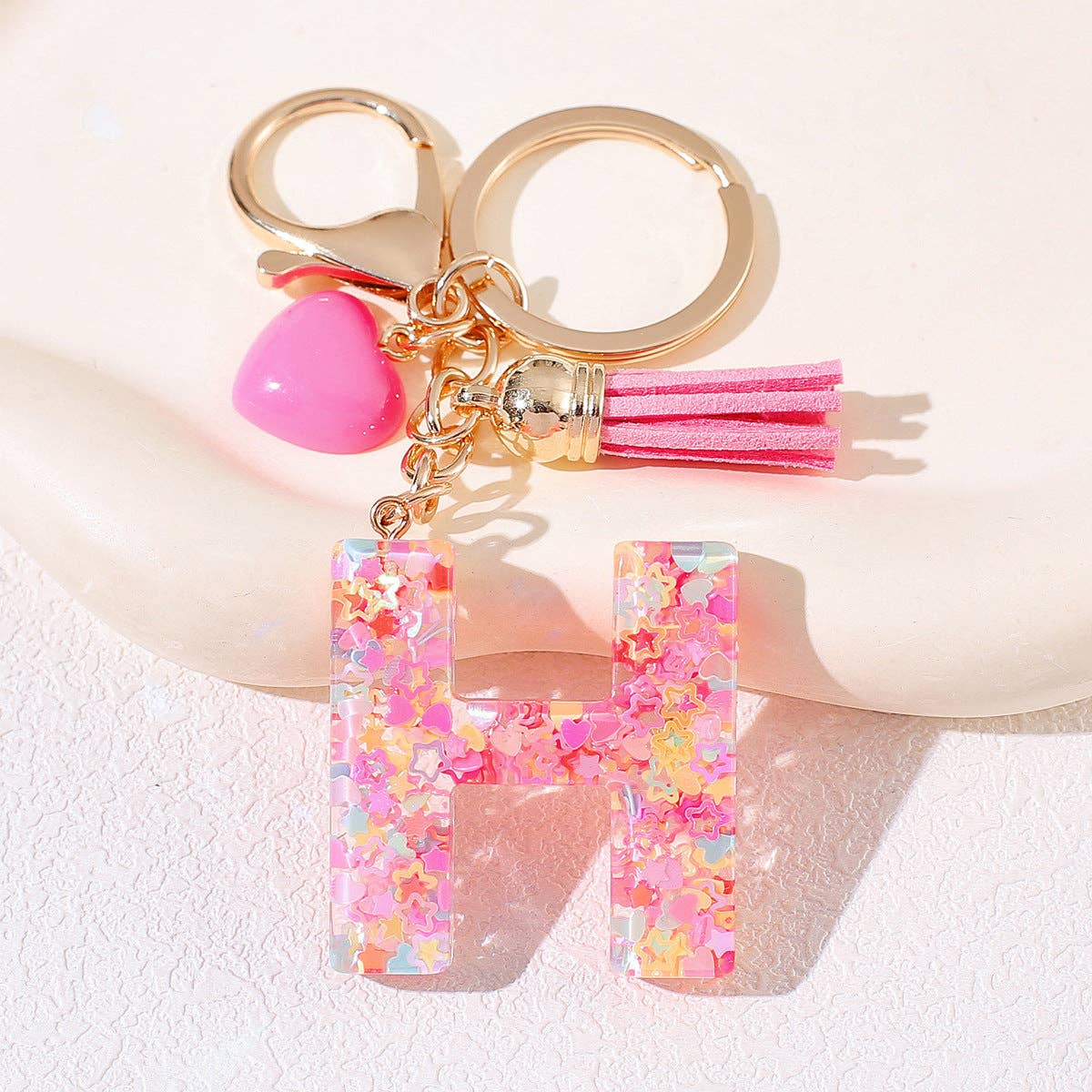 PINK RESIN INITIAL CHARM