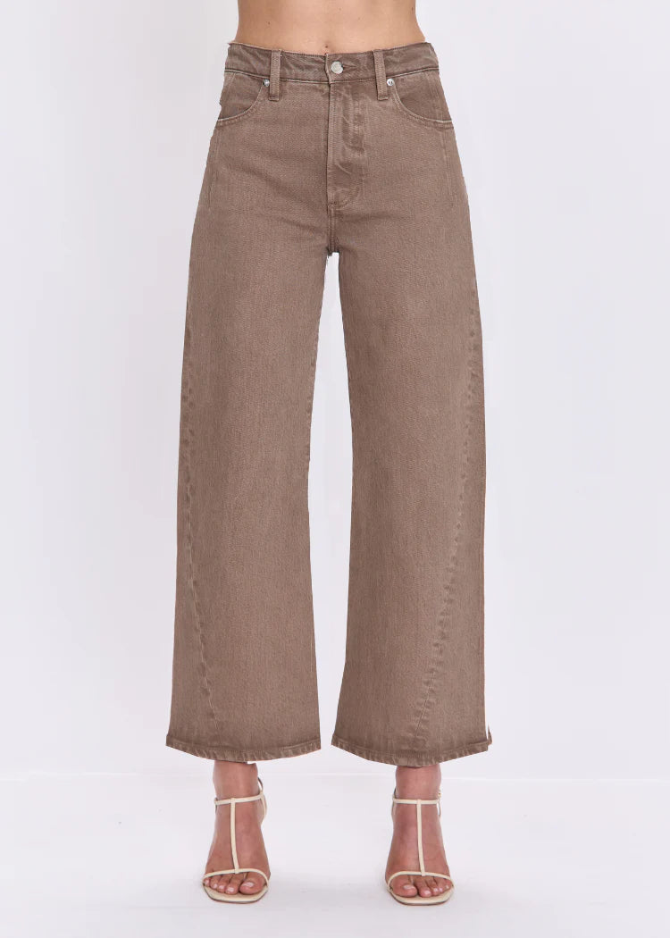 KYRA BOWED ANKLE JEANS in tannin