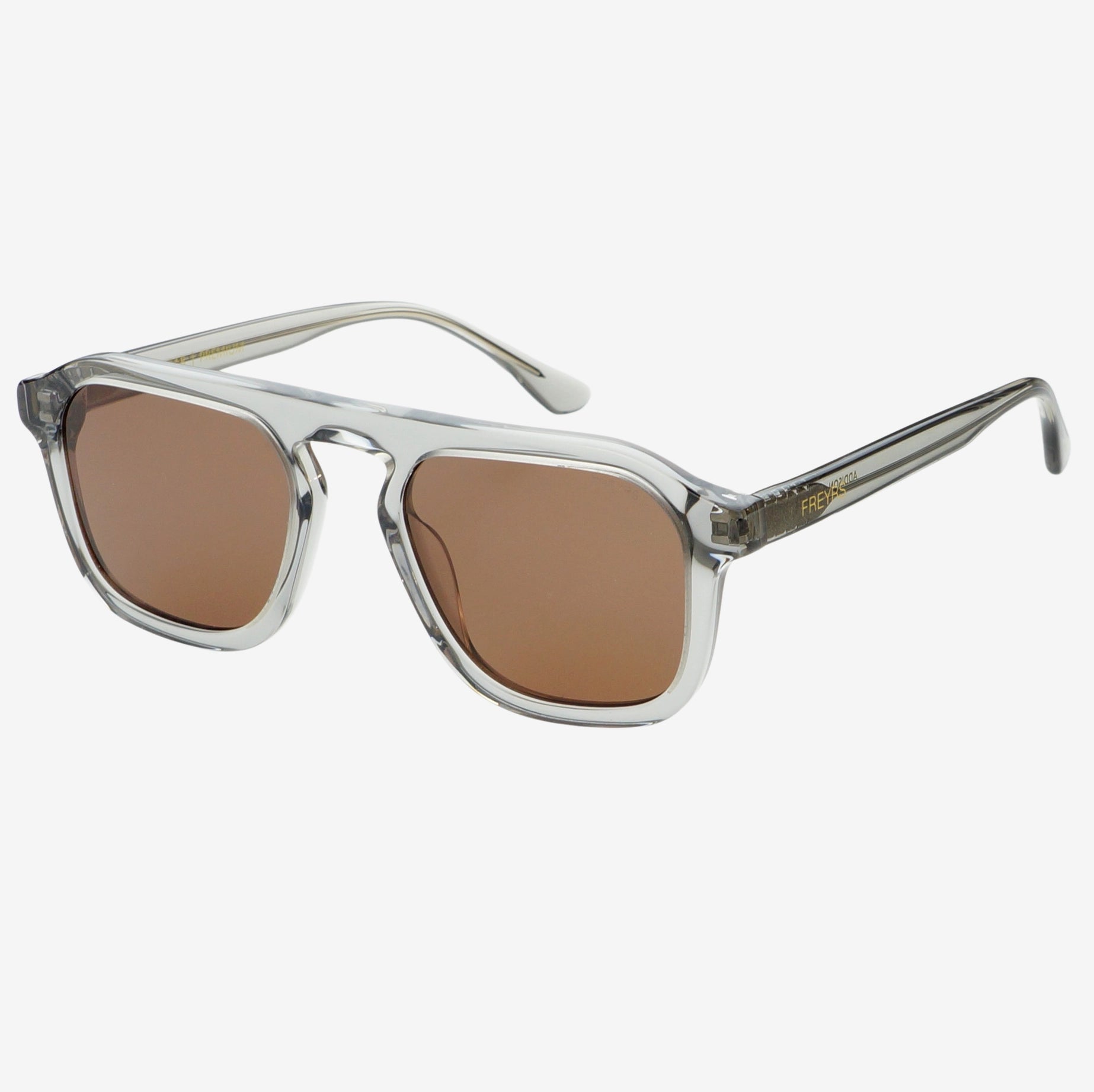 FREYRS Eyewear - Addison Acetate Aviator Sunglasses: Crystal Gray/Brown