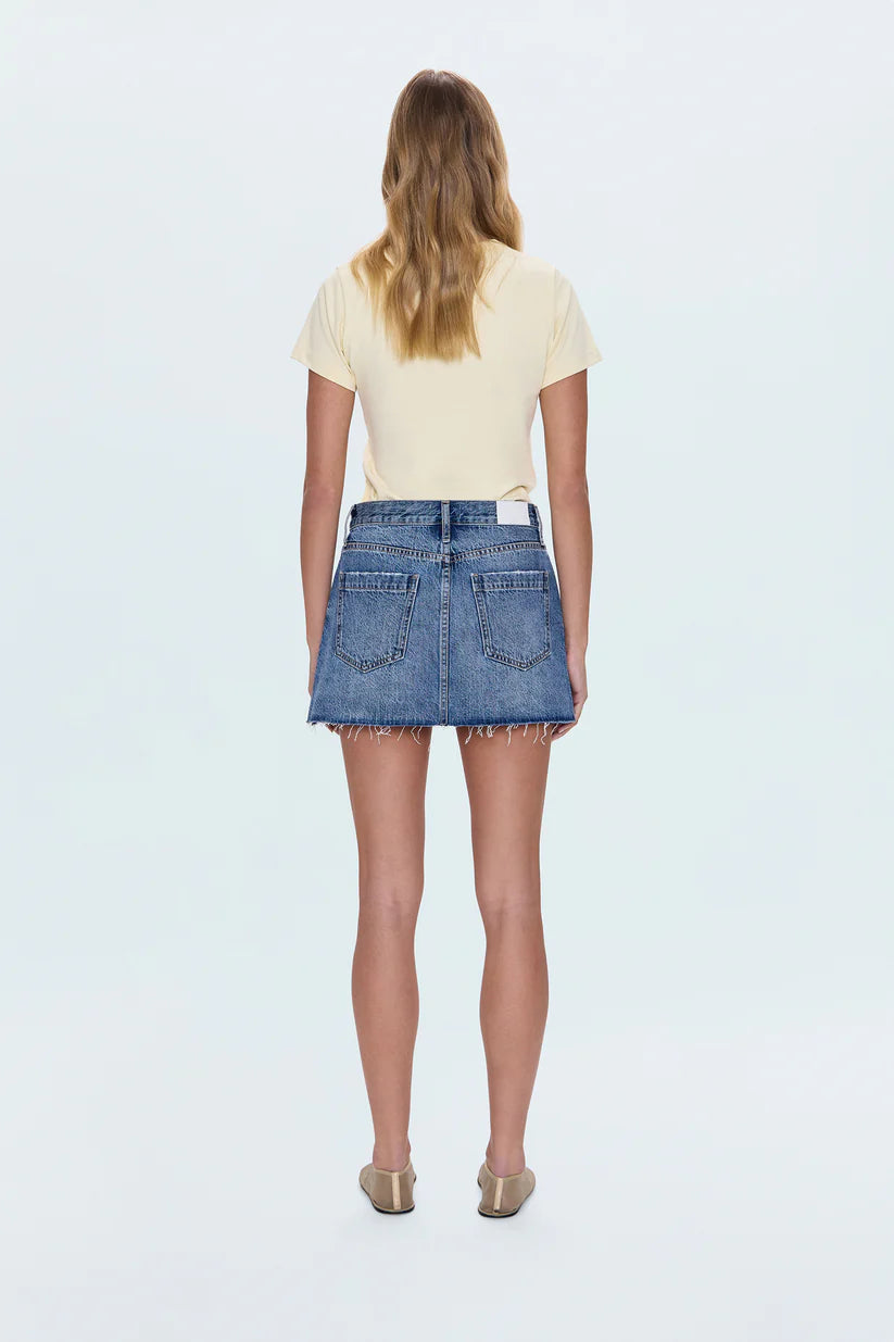 DAISY LOW SLUNG DENIM SKIRT in spectacle wash
