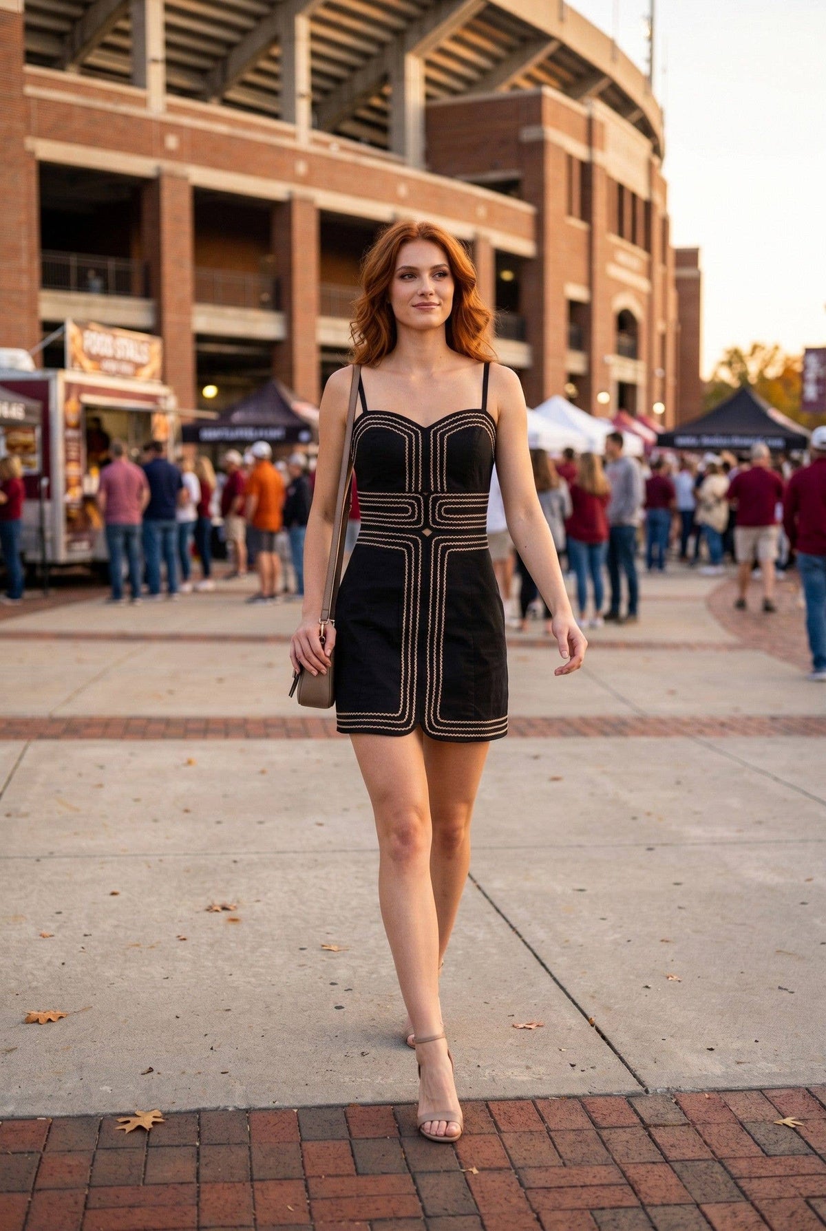 Ribbon Trimmed Mini Dress