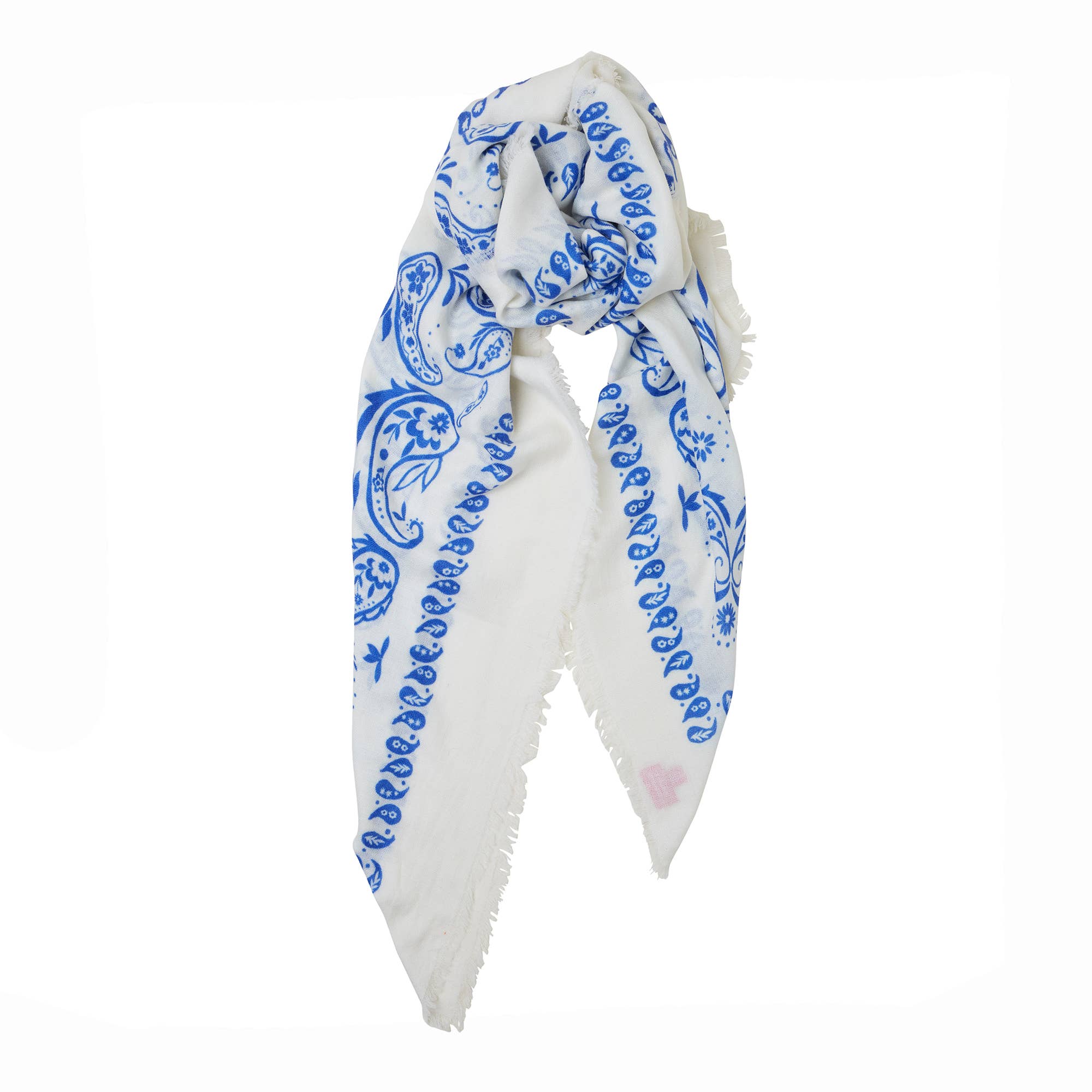 XL Cashmere Bandana - Blue/White