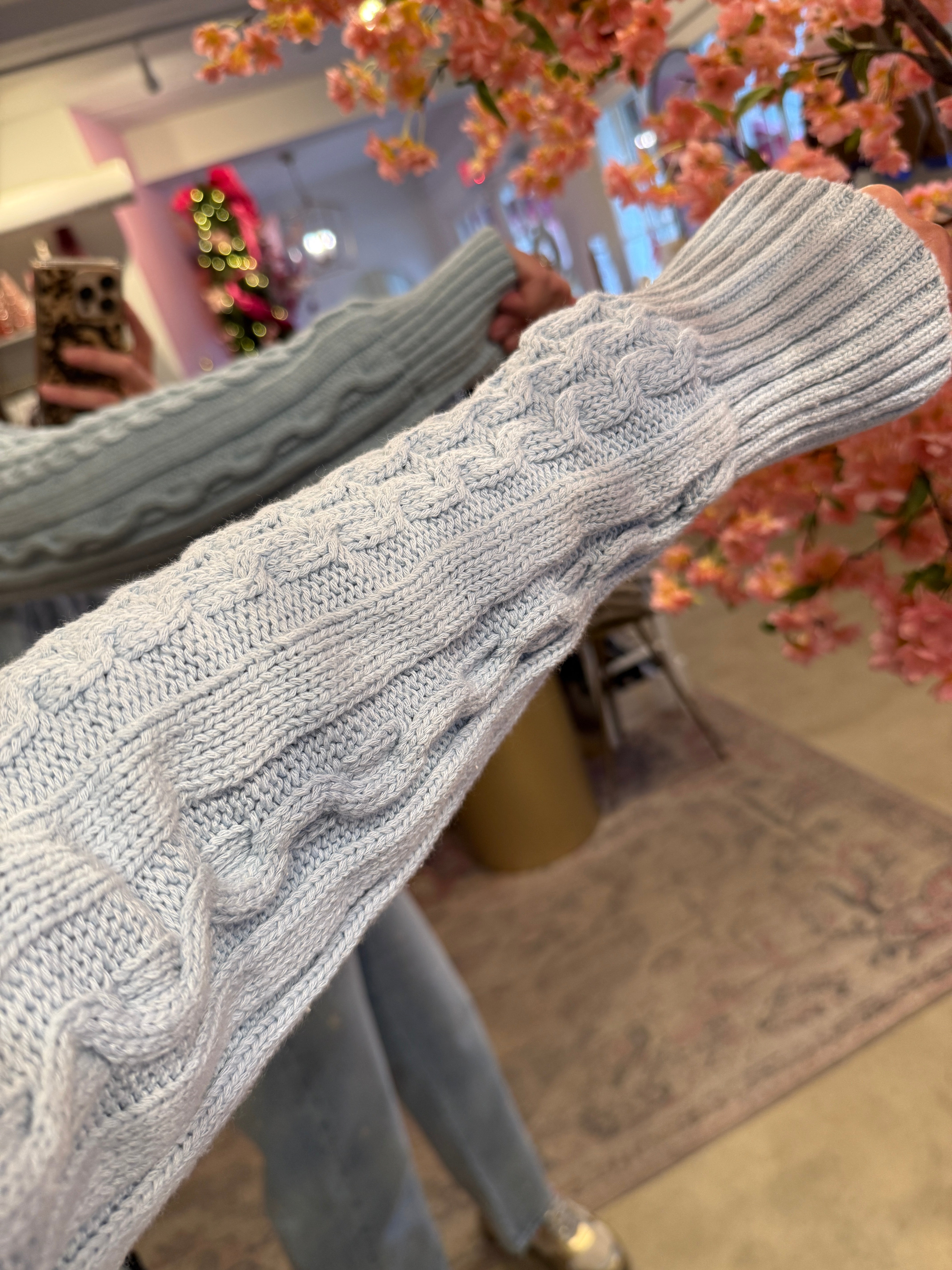 CABLE COLLAR CARDIGAN