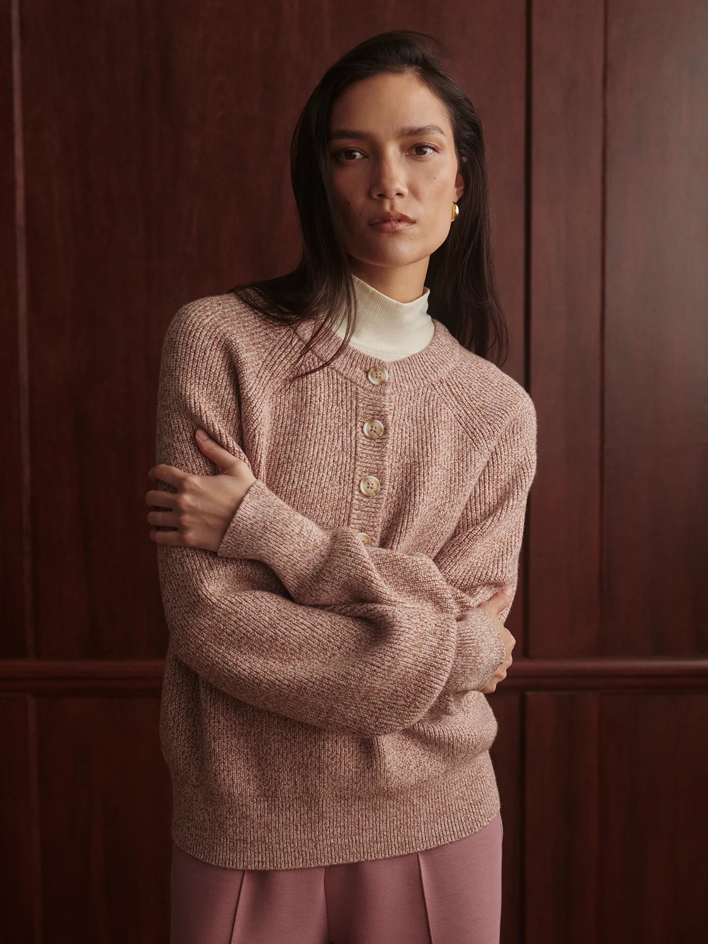 KENNINGS HALF BUTTON KNIT SWEATER