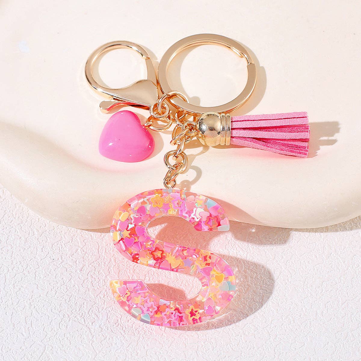 PINK RESIN INITIAL CHARM