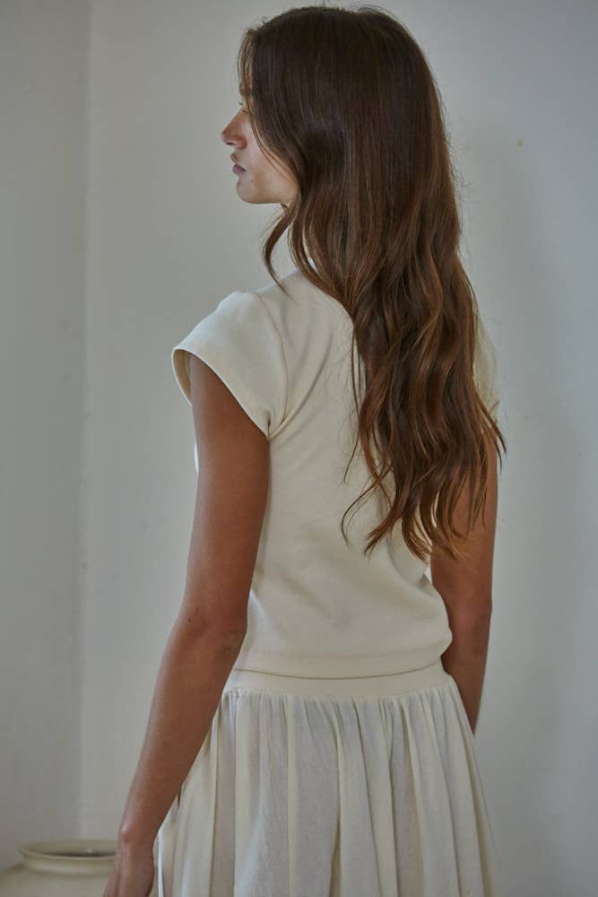 Knit Ribbed Short Sleeve Tee