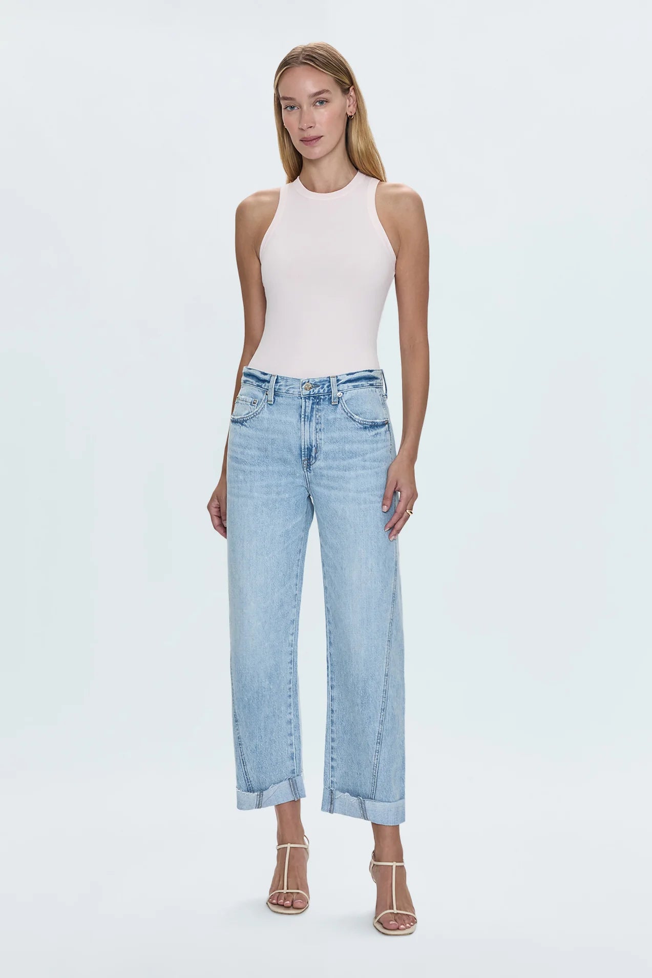 KACEY MID RISE CUFFED BOYFRIEND JEANS in berkeley wash