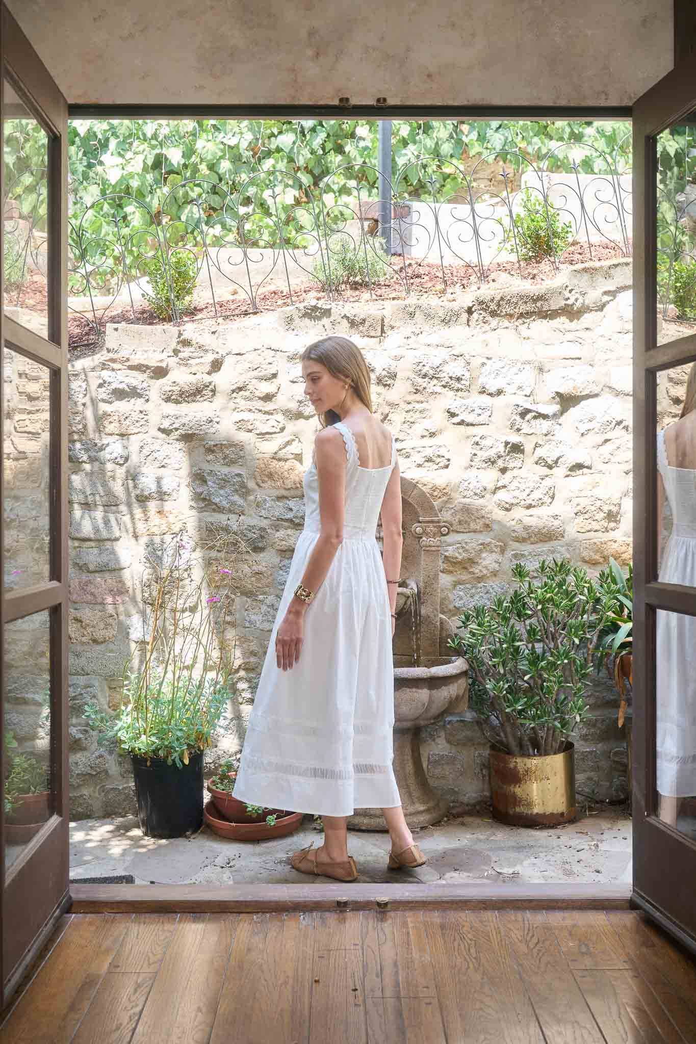 LACE TRIM DETAIL MIDI DRESS