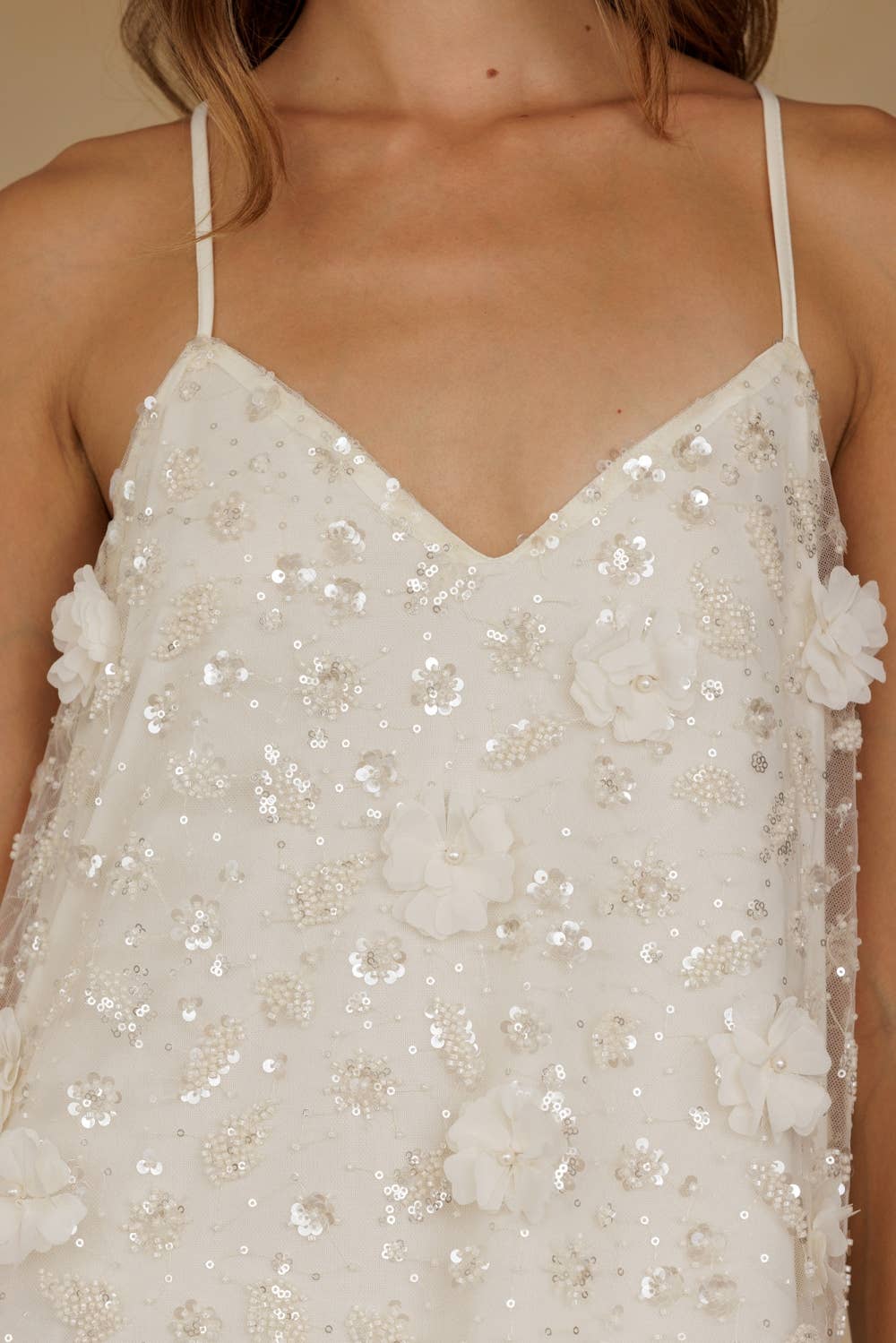 Floral Sequin Slip Dress