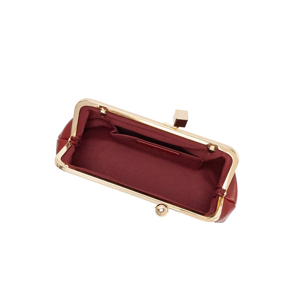 Chrissy Red Vegan Leather Crossbody Bag