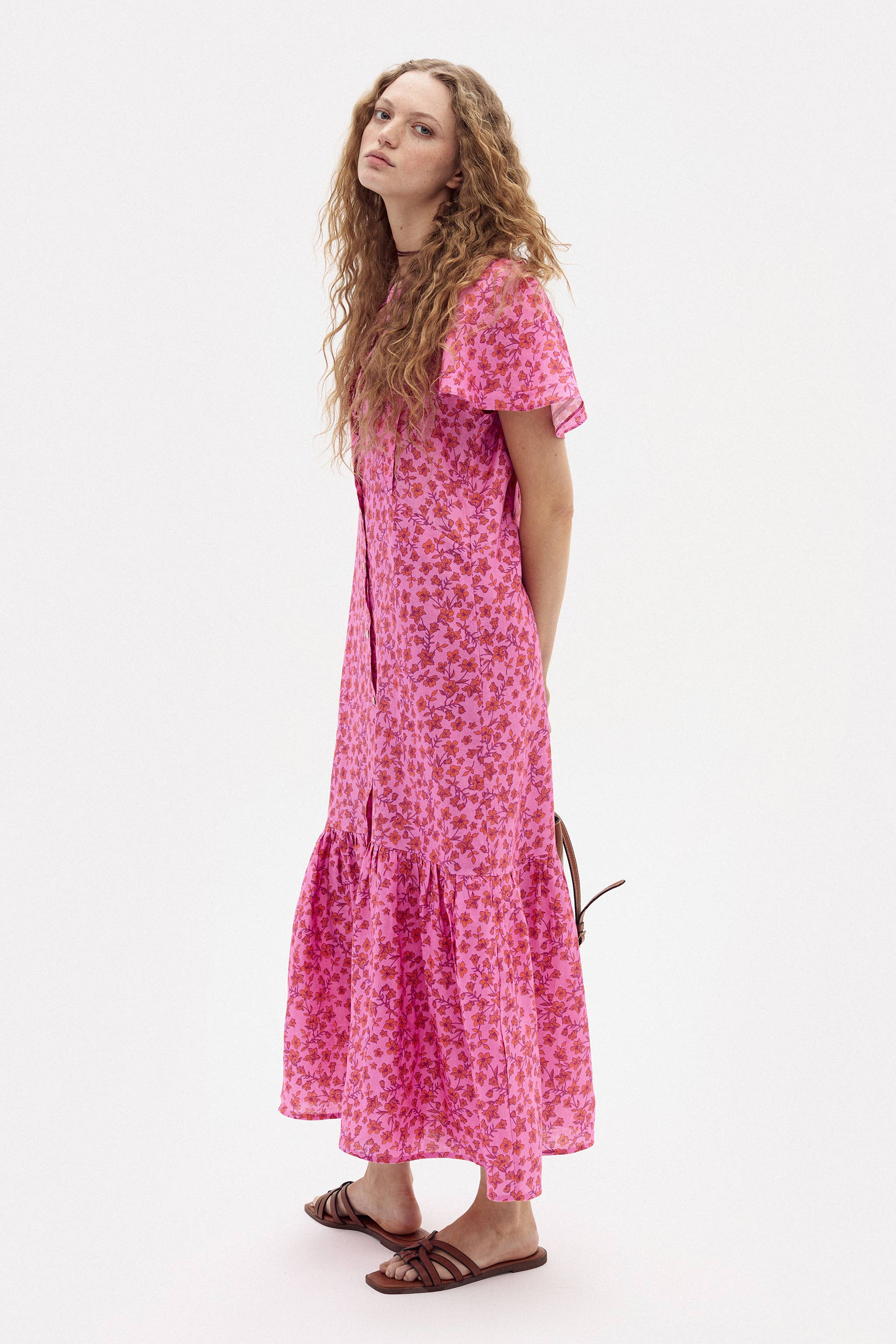 PINK WILLOW LINEN DRESS
