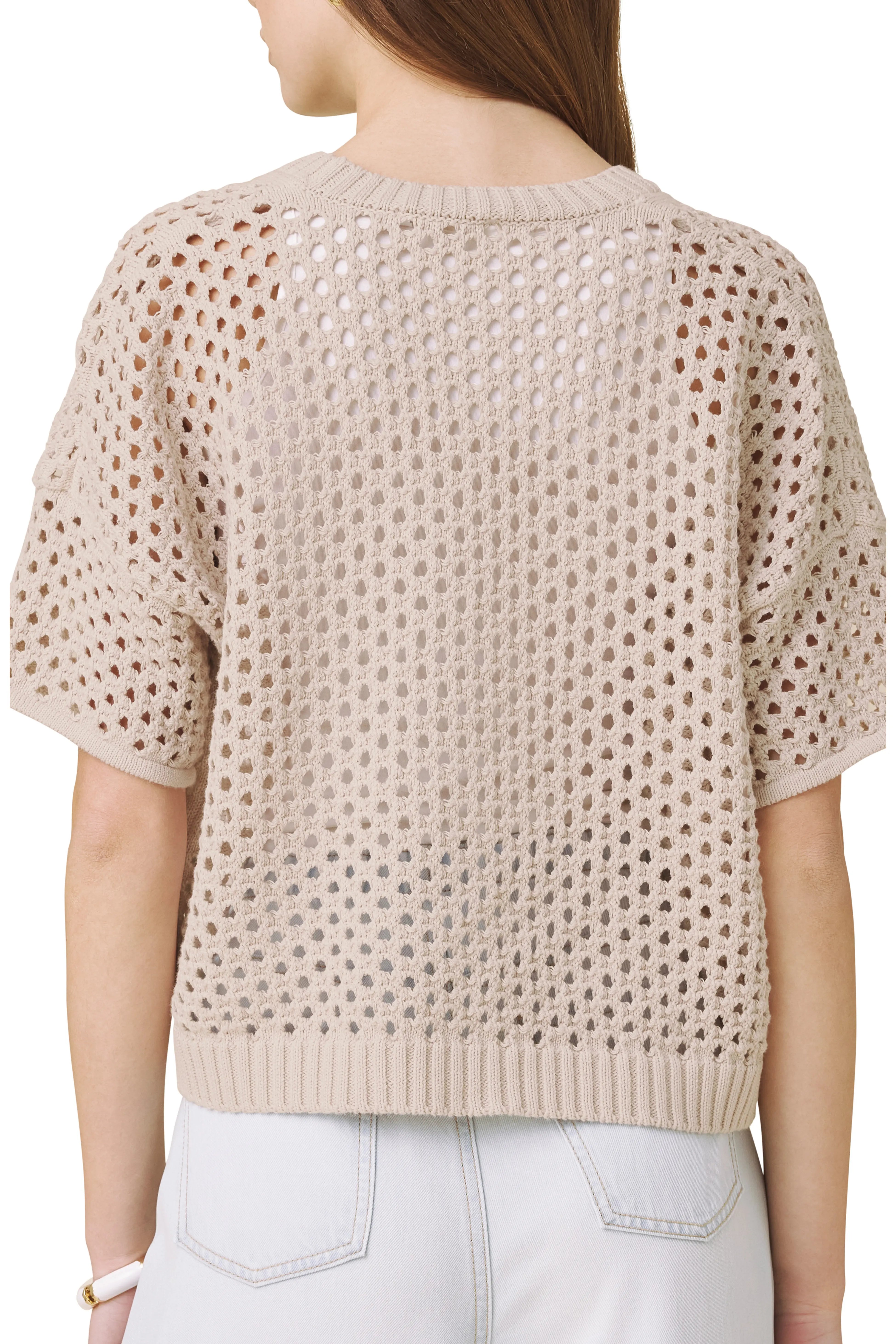 NOVA POINTELLE SHORT SLEEVE SWEATER