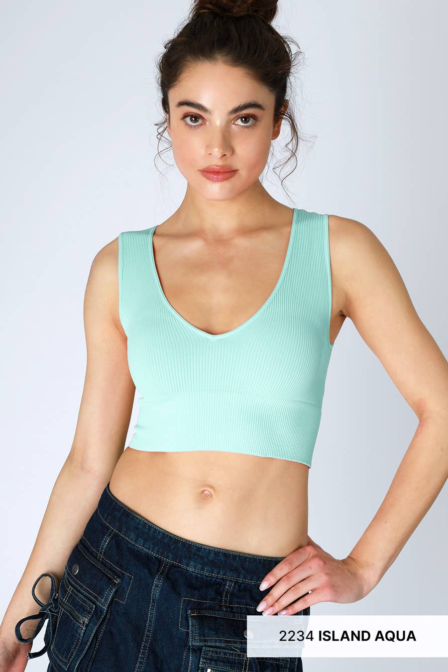 PLUNGE V-NECK CROP TANK TOP