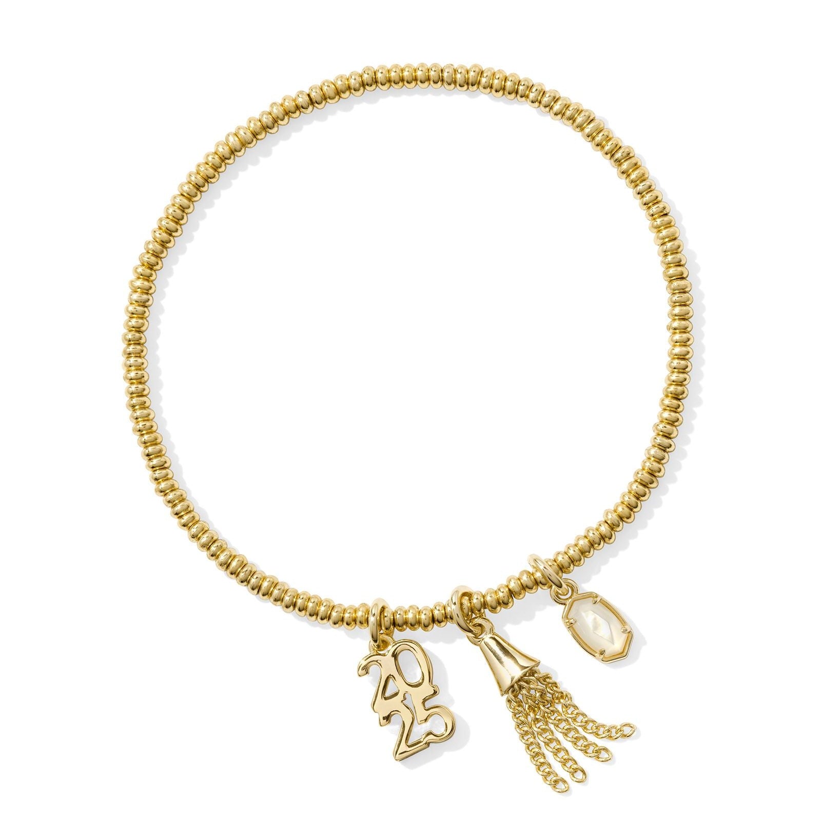 2025 GRADUATION GOLD STRETCH BRACELET in dichroic glass