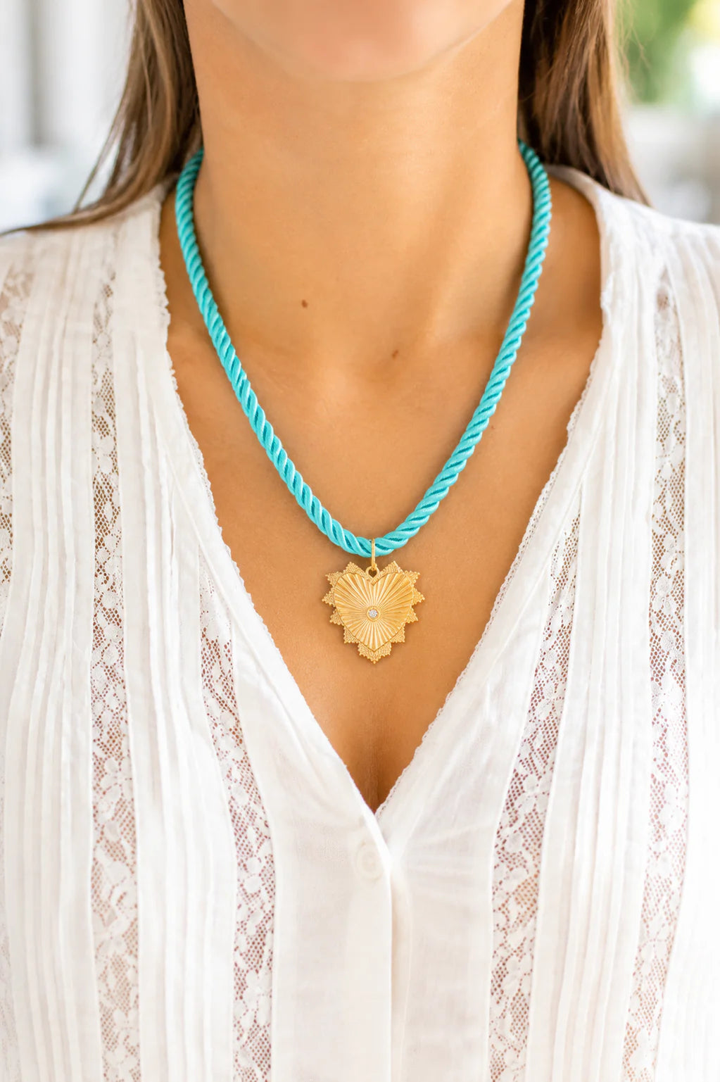 SILK CORD + HEART NECKLACE