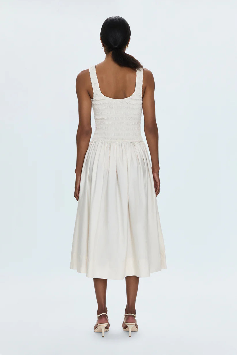 ALESSIA SMOCKED DROP WAIST DRESS