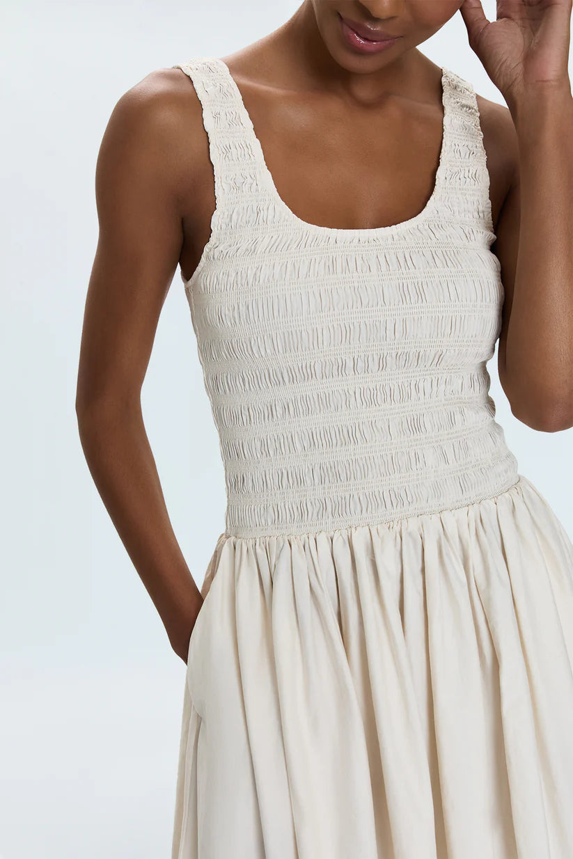 ALESSIA SMOCKED DROP WAIST DRESS
