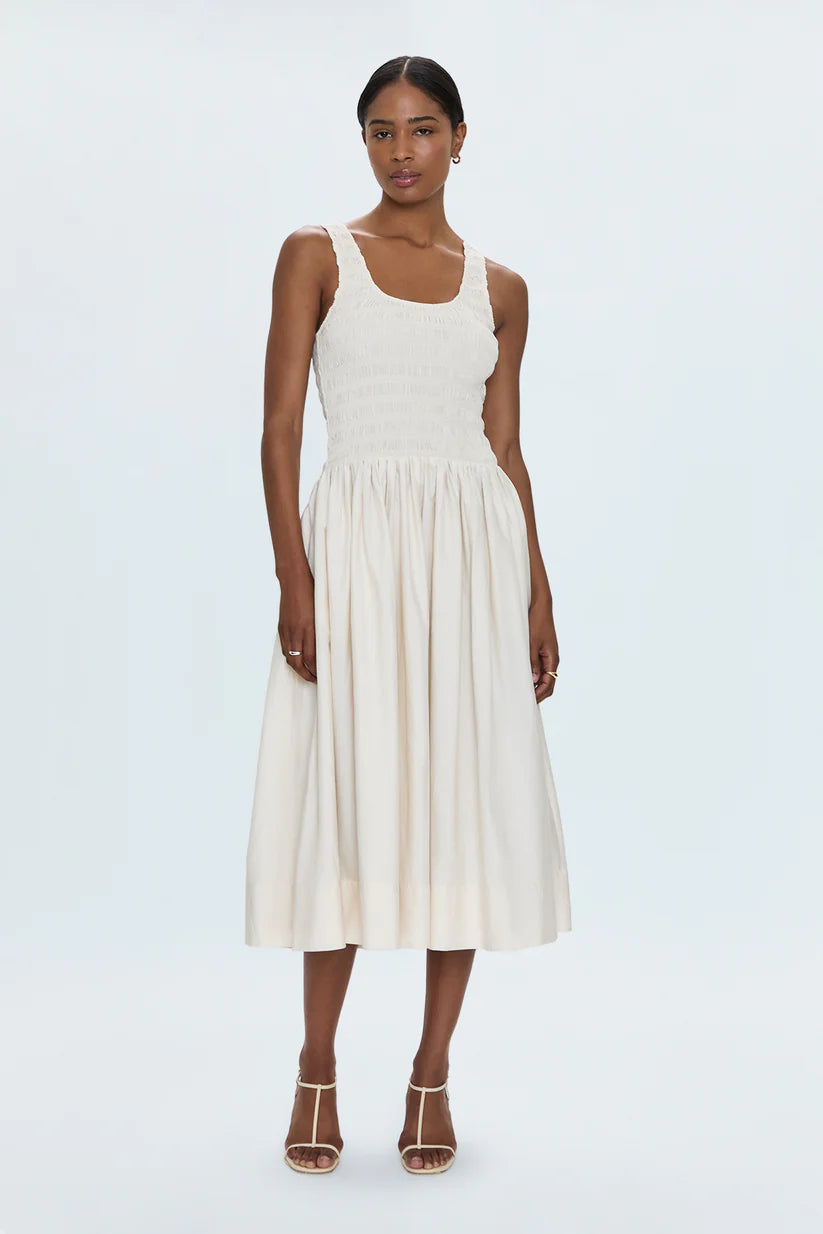 ALESSIA SMOCKED DROP WAIST DRESS