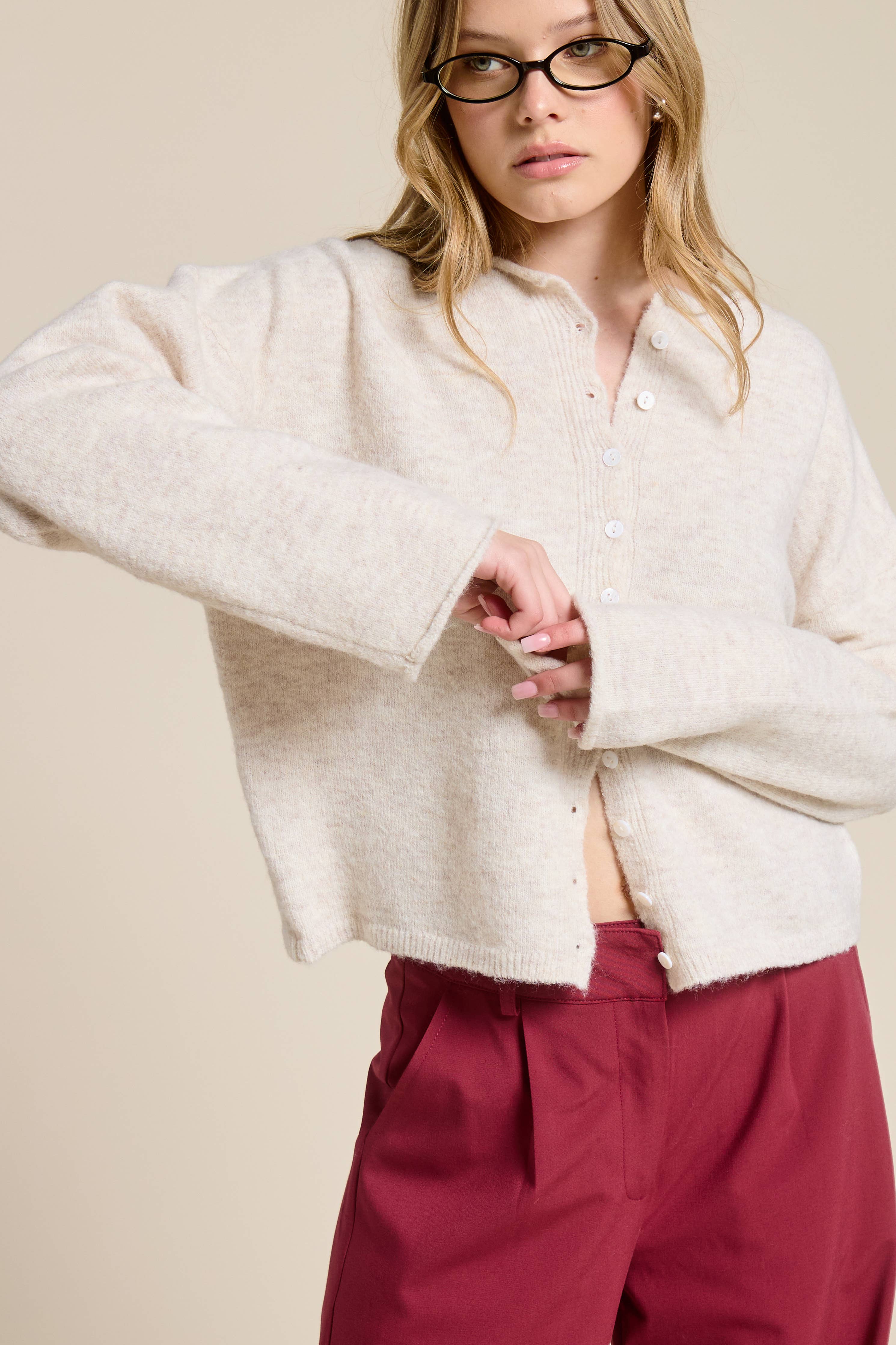 ESSENTIAL BUTTON DOWN CARDIGAN