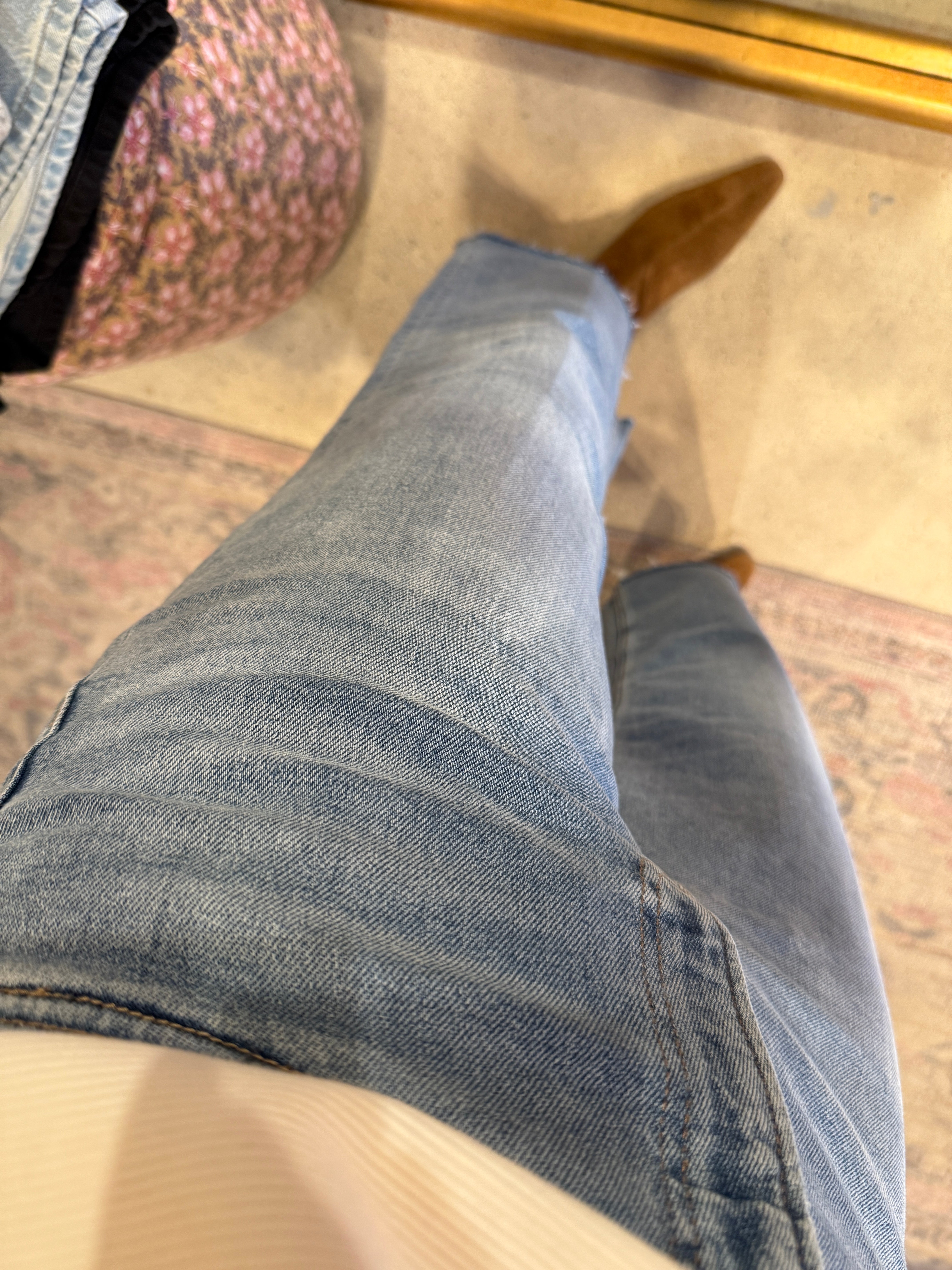 LANA HIGH RISE WIDE LEG CROP JEANS in bistro