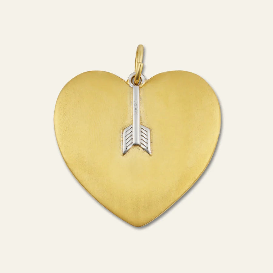 HART Silver Lurex Necklace w/ arrow heart gold charm