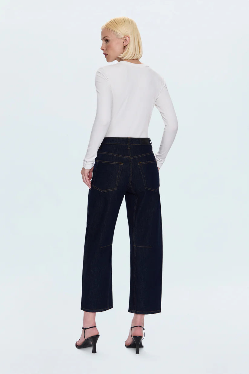 BEAU SEAMED CRESCENT RAW JEANS in nightfall