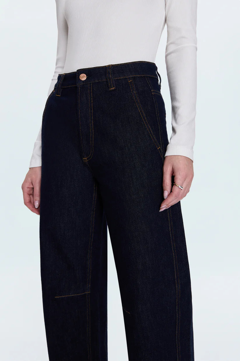 BEAU SEAMED CRESCENT RAW JEANS in nightfall