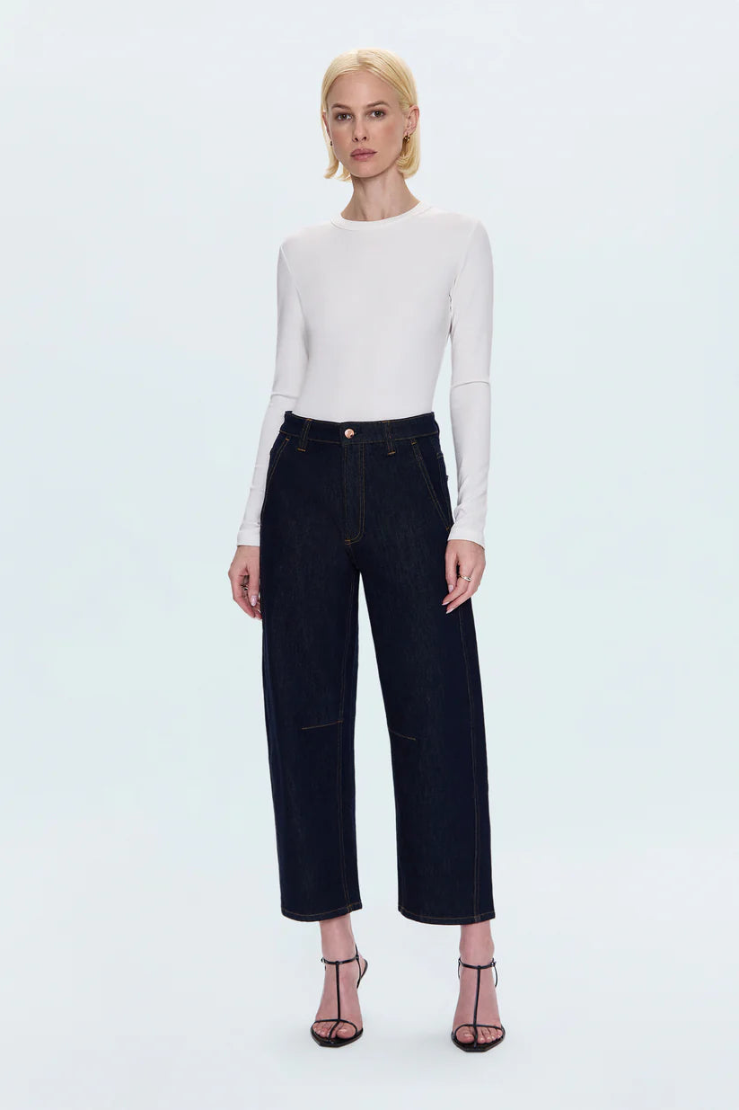 BEAU SEAMED CRESCENT RAW JEANS in nightfall