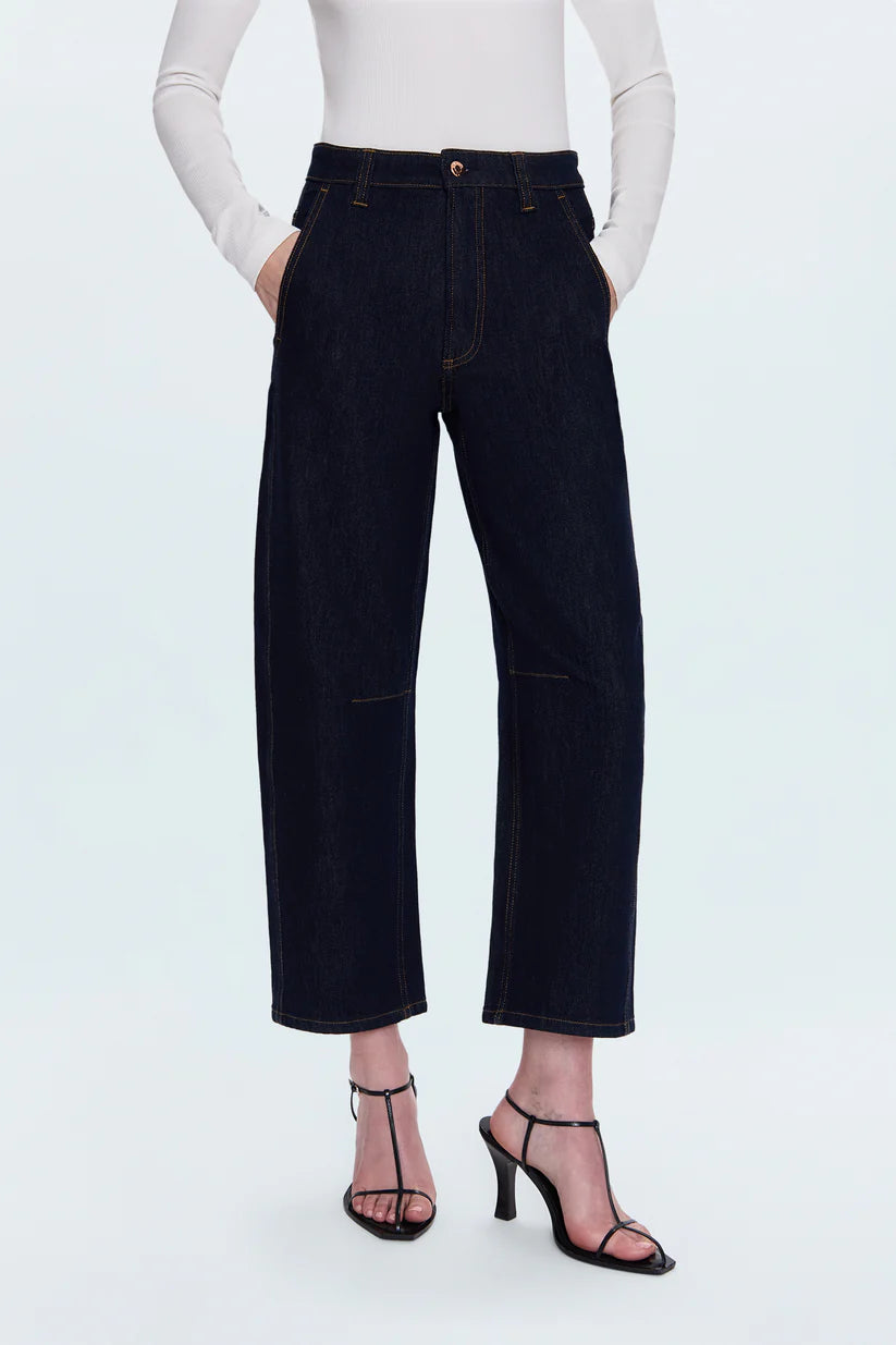 BEAU SEAMED CRESCENT RAW JEANS in nightfall