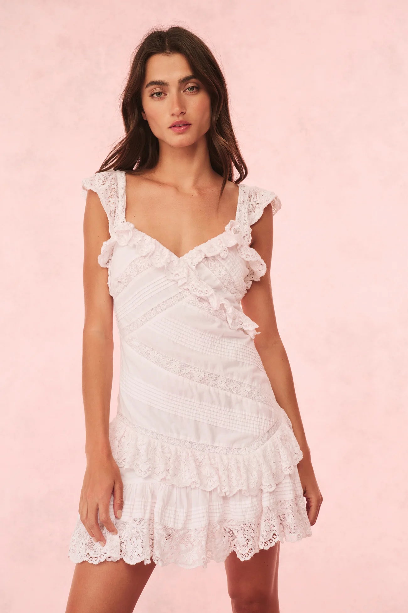 BENSLEY COTTON & LACE MINI DRESS