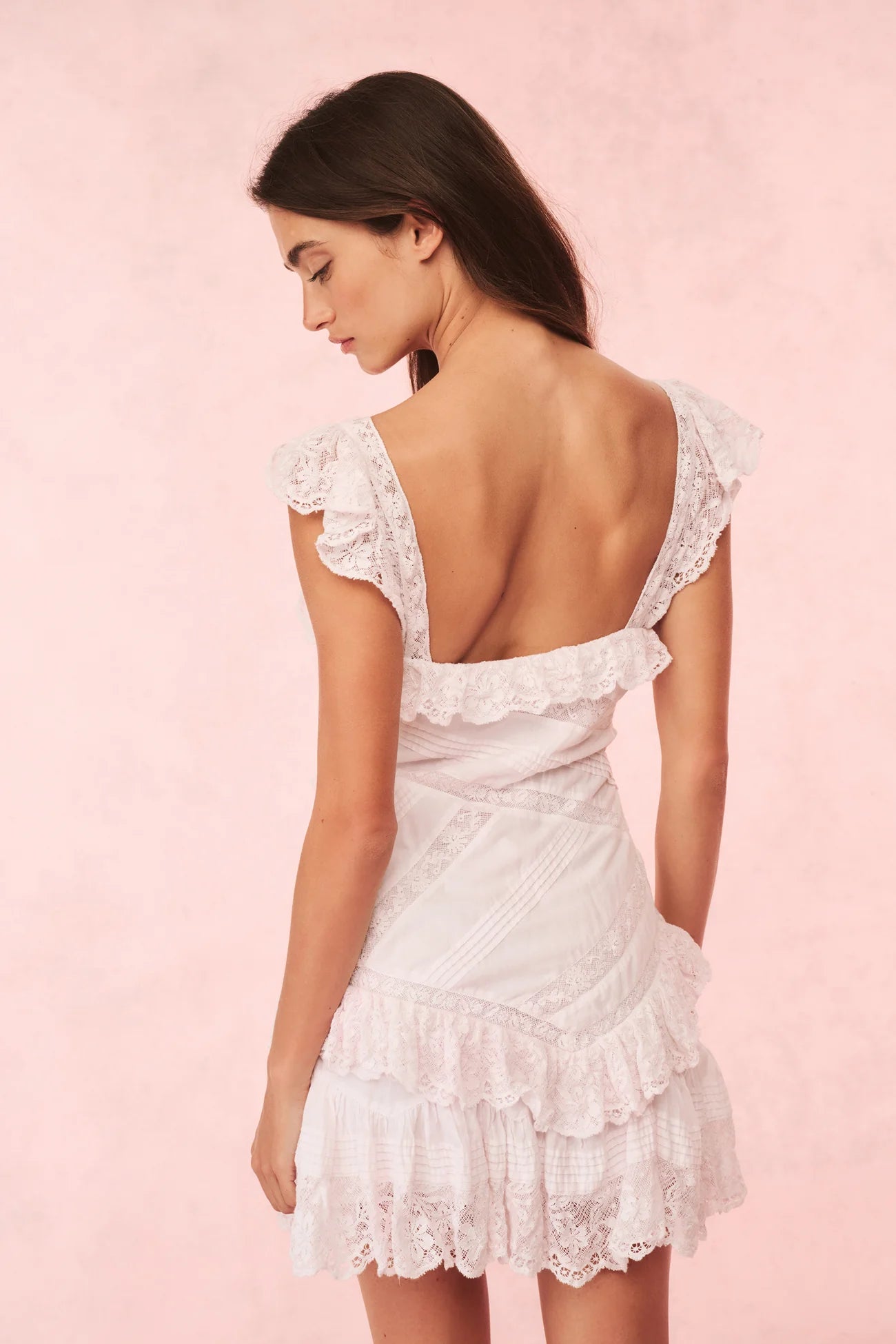 BENSLEY COTTON & LACE MINI DRESS