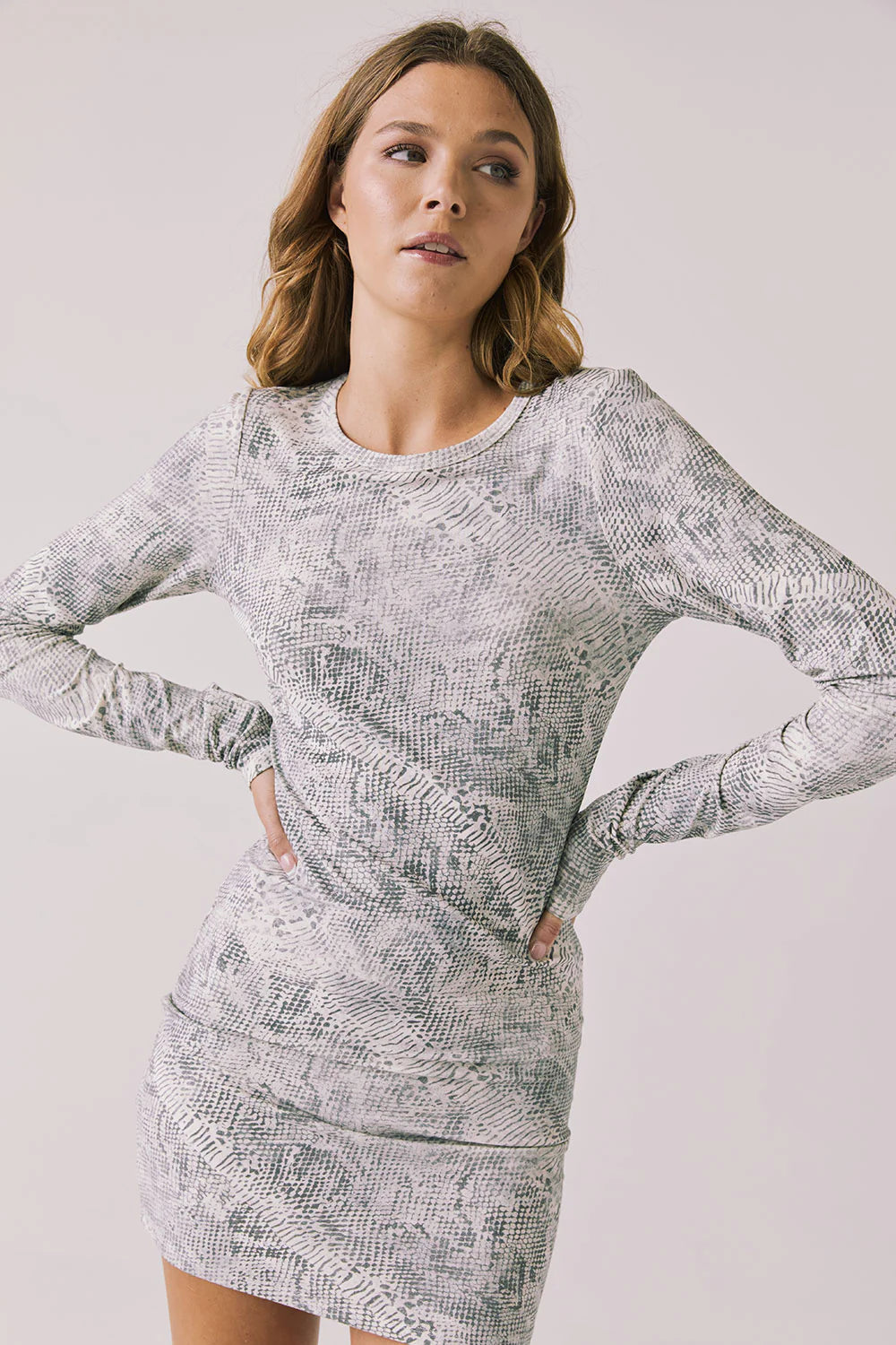 ZIGGY PYTHON PRINT MINI DRESS