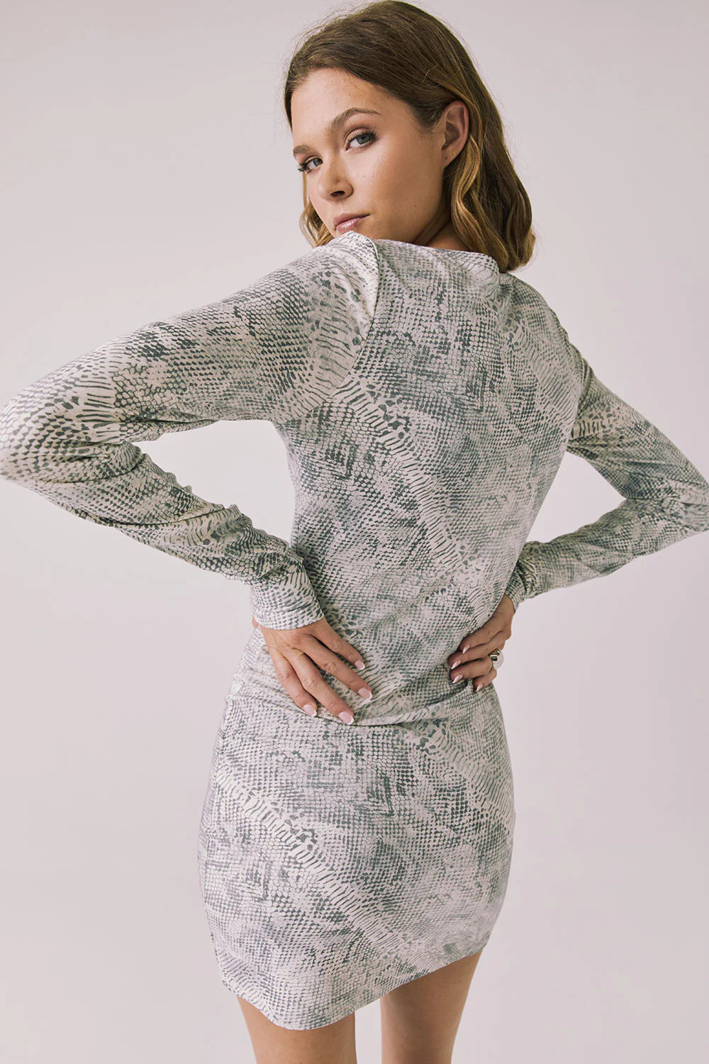 ZIGGY PYTHON PRINT MINI DRESS