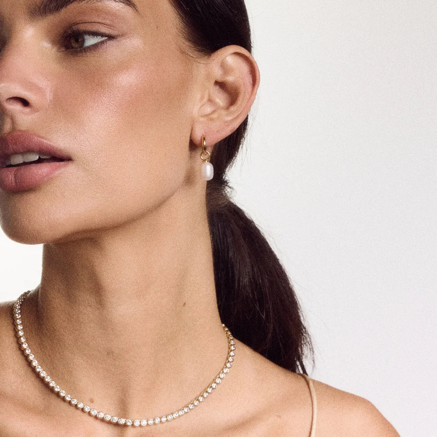 HART Cloud Pearl Huggie Earrings