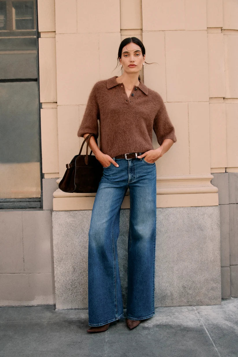 Vivian Mid Rise Wide Leg Jeans