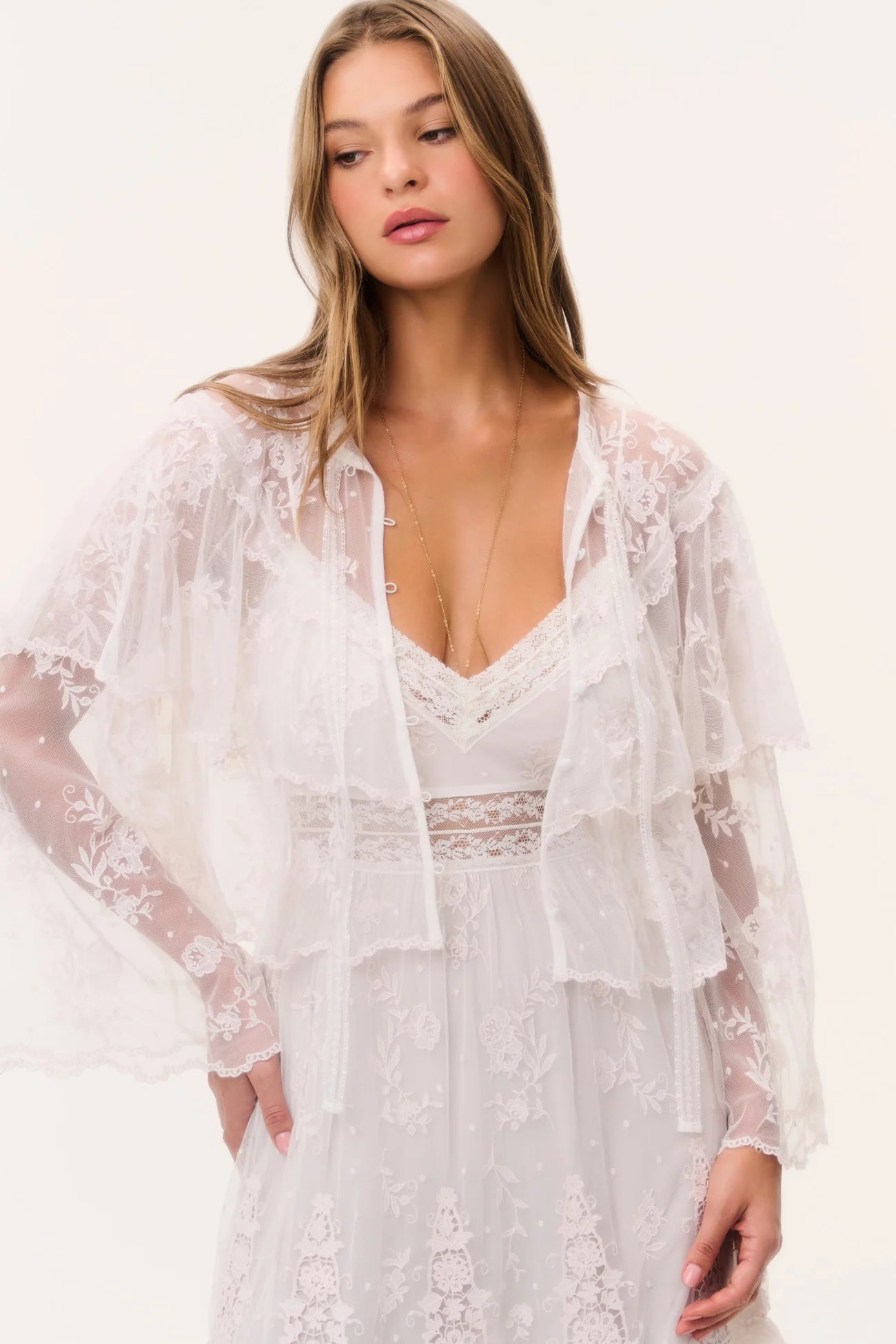 TOURELLE SHEER LACE TOP