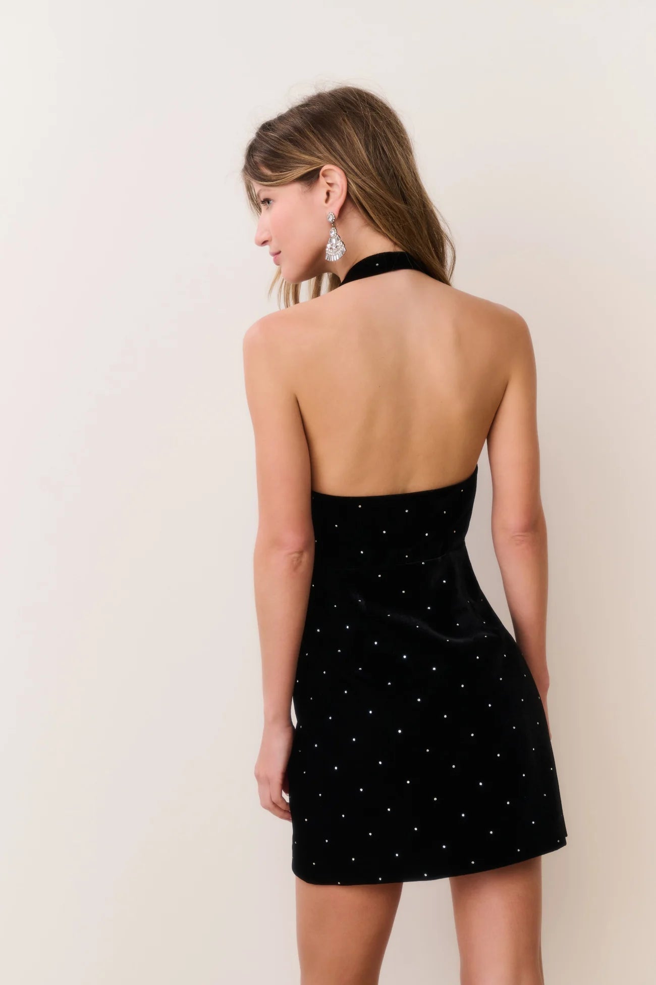 KATHY VELVET HALTER DRESS