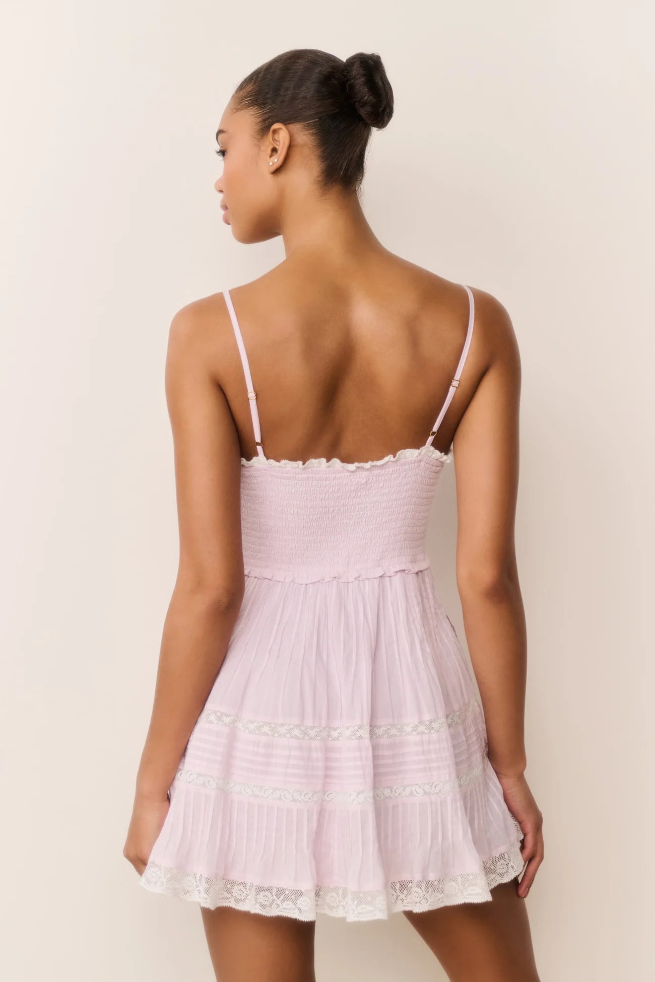 KRISTA LACE TRIMMED MINI DRESS